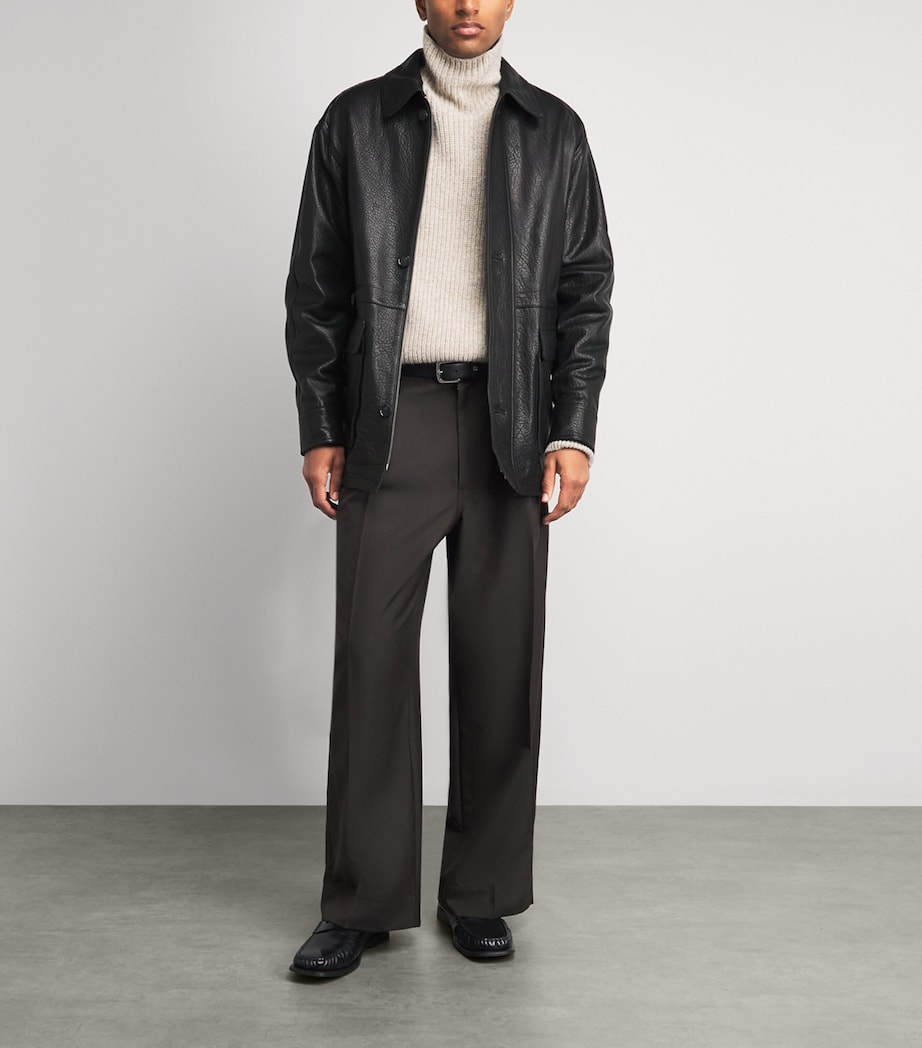 Arma Mens Lambskin Mavis Jacket Black Image 2