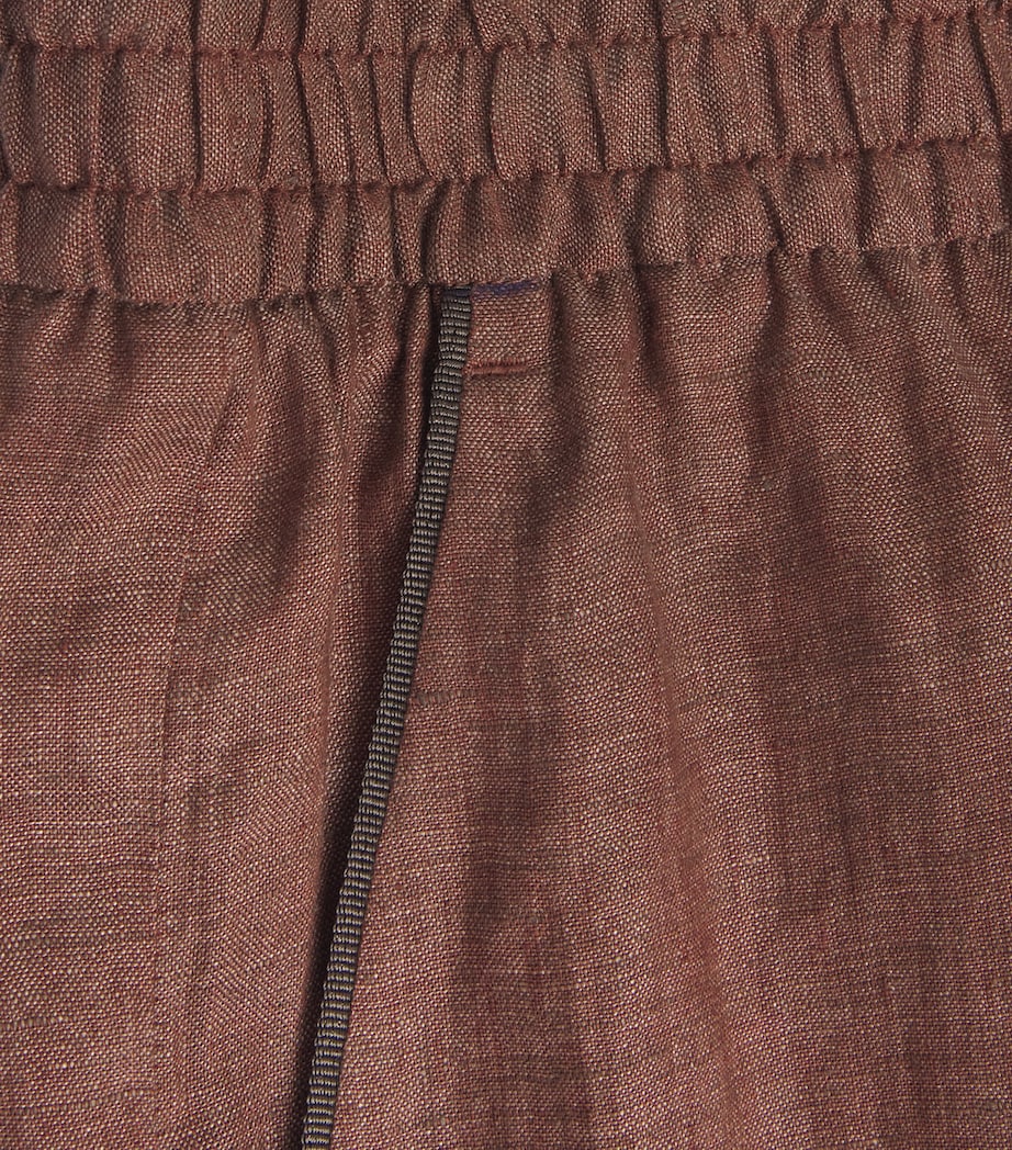 x Harrods Linen Elasticated Palazzo Trousers VICUNA Image 5