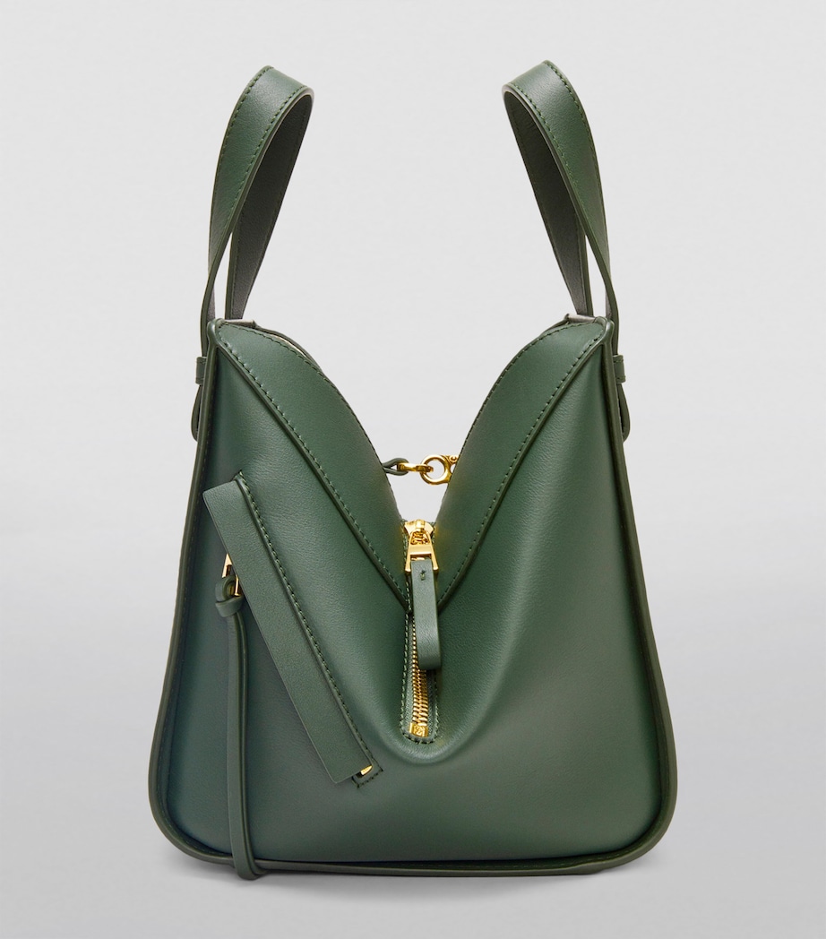 Leather Hammock Top-Handle Bag BOTTLE GREEN Image 6
