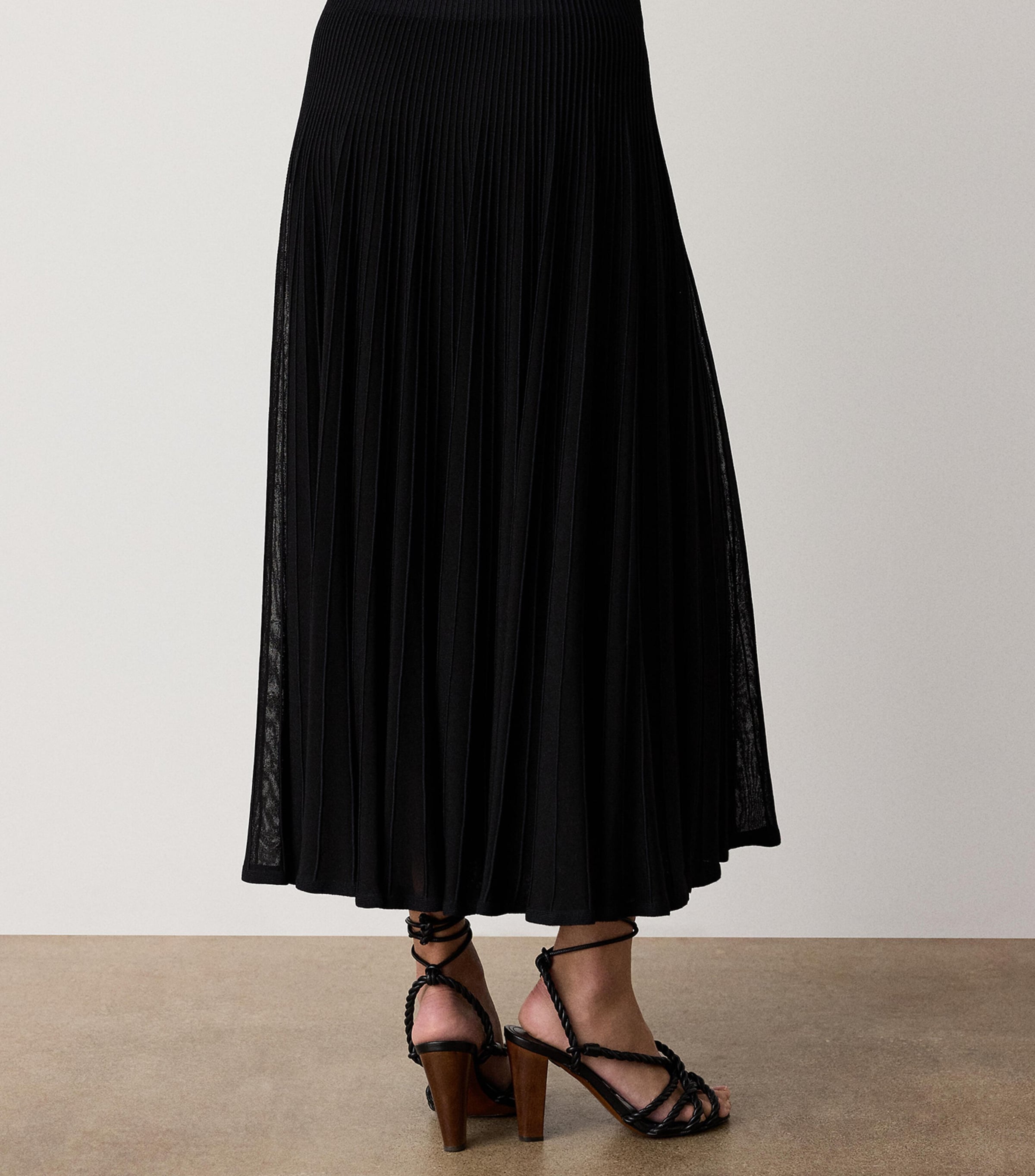 Ralph Lauren Collection Womens Knitted Celia Midi Skirt Black Image 3