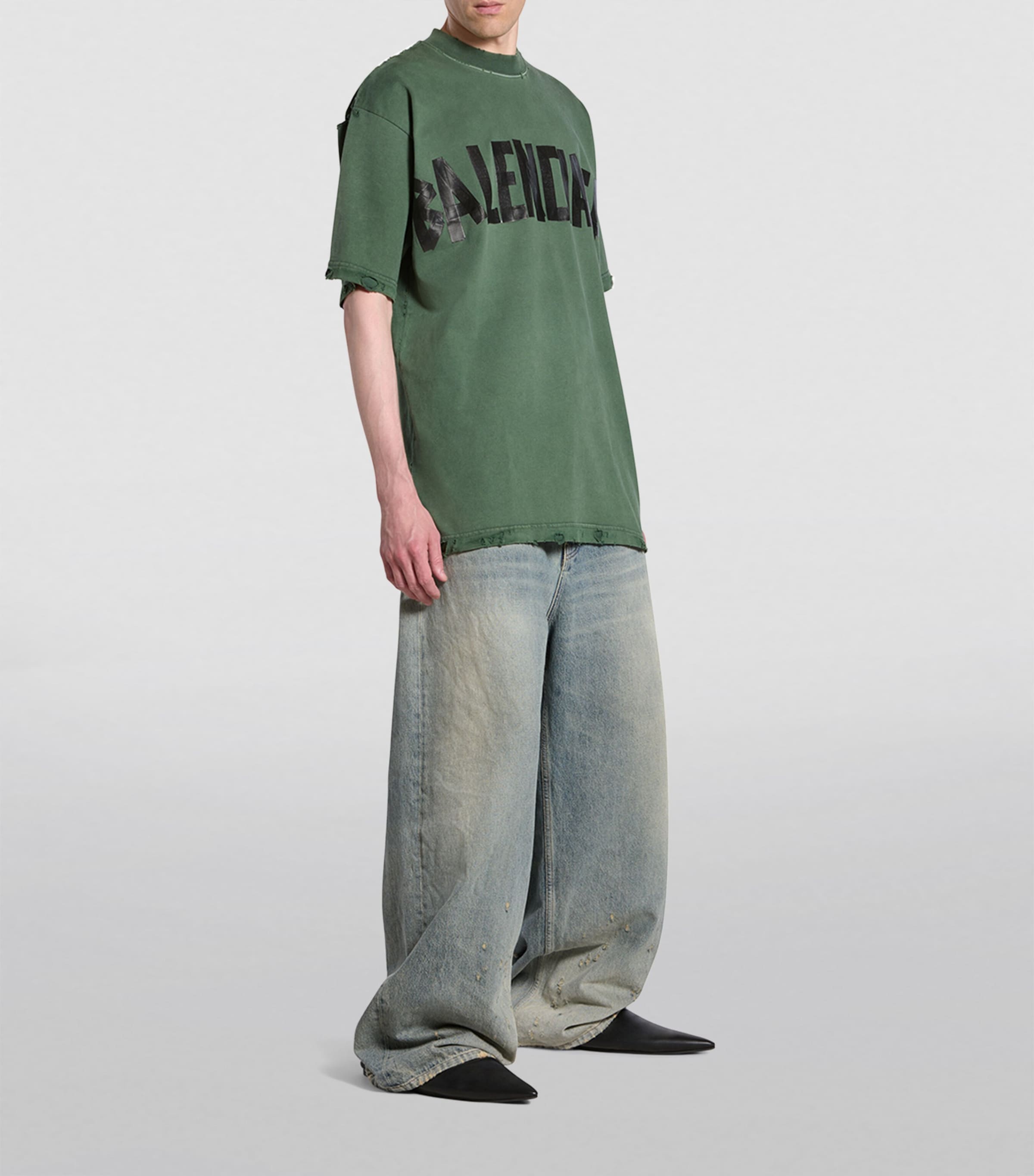 Balenciaga Brown Oversized Logo T-Shirt | Harrods US