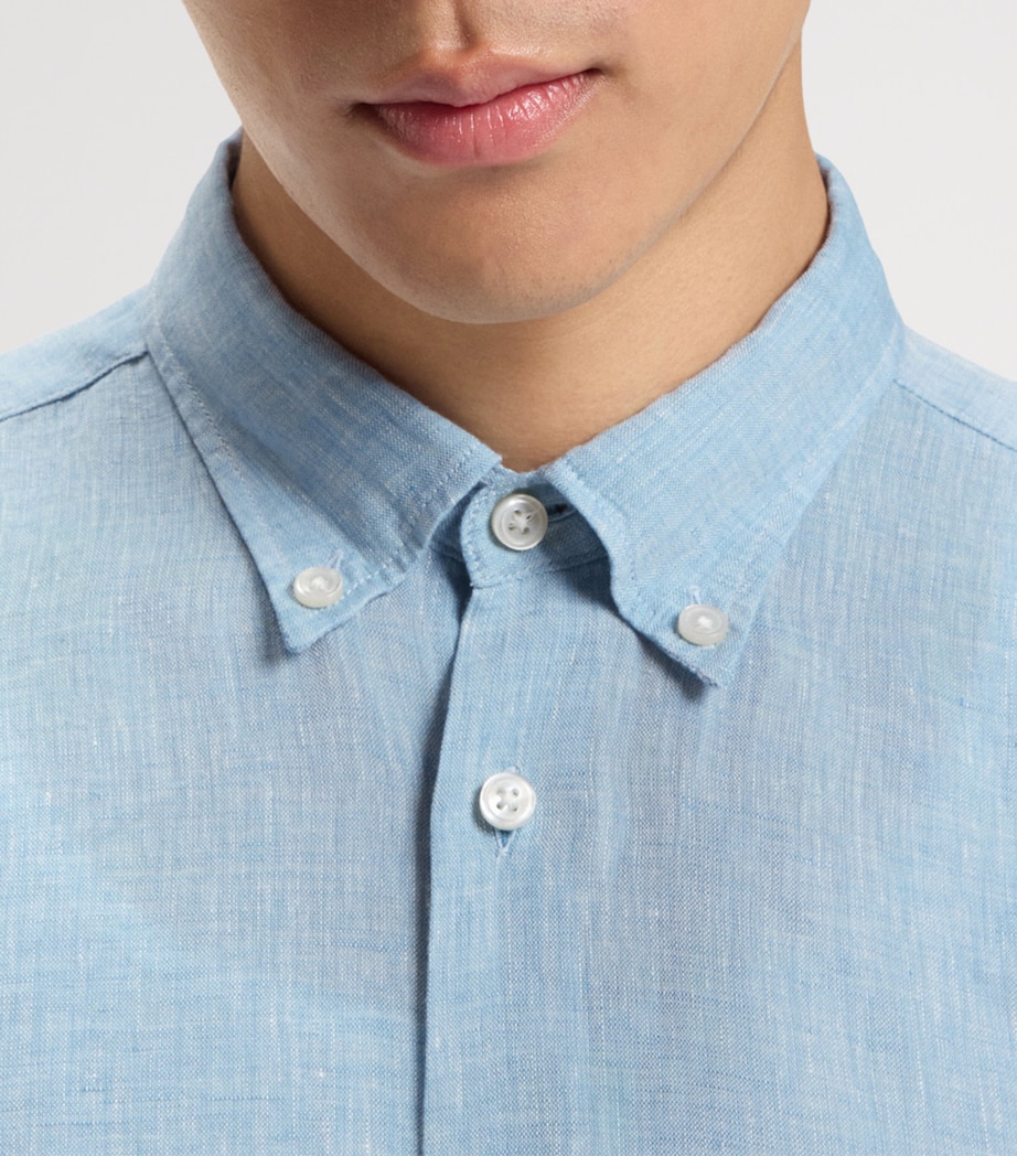Linen Button-Down Shirt 453 Image 5