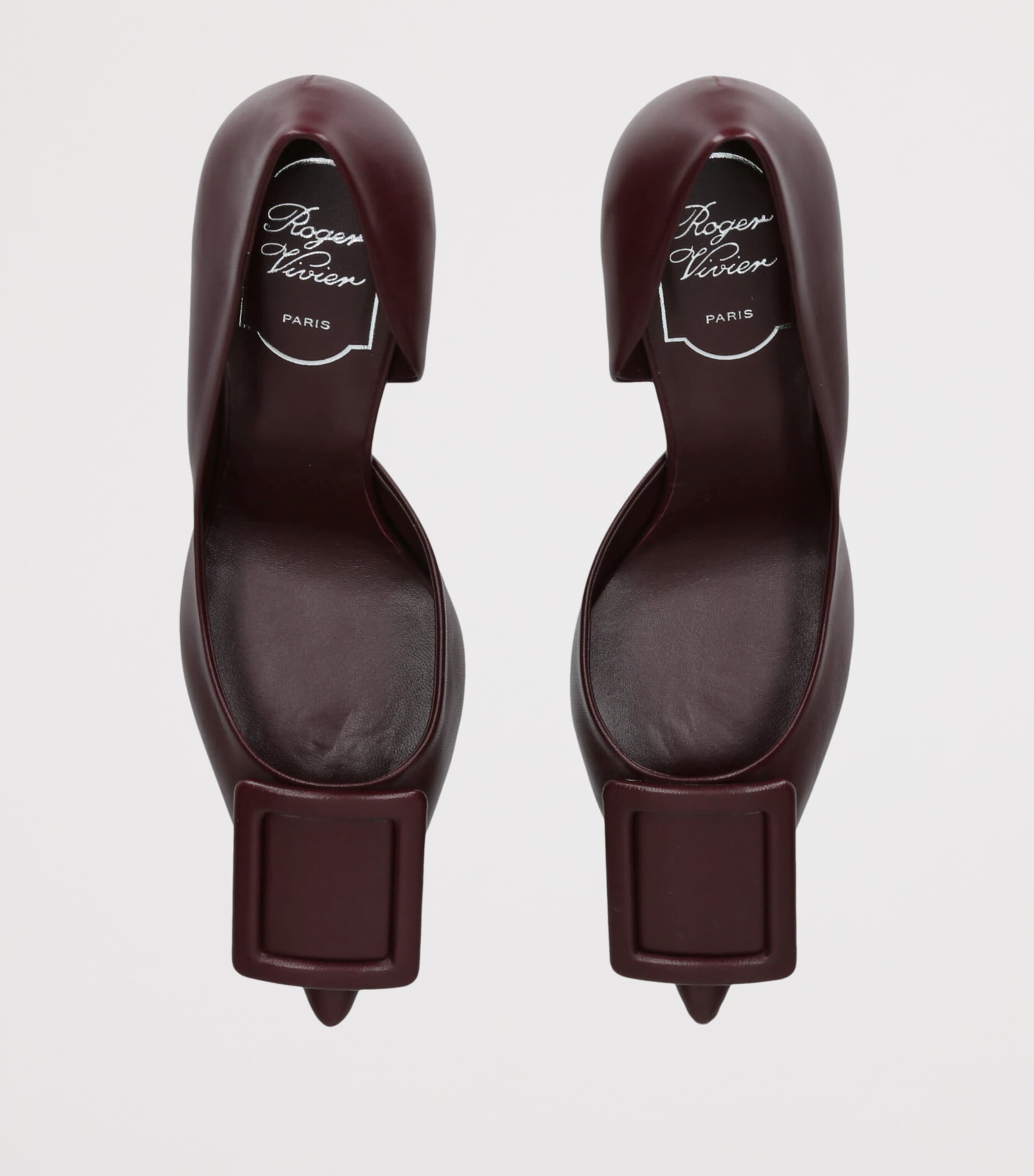 Roger Vivier Leather D'Orsay Pumps 85 Dark Brown Image 3