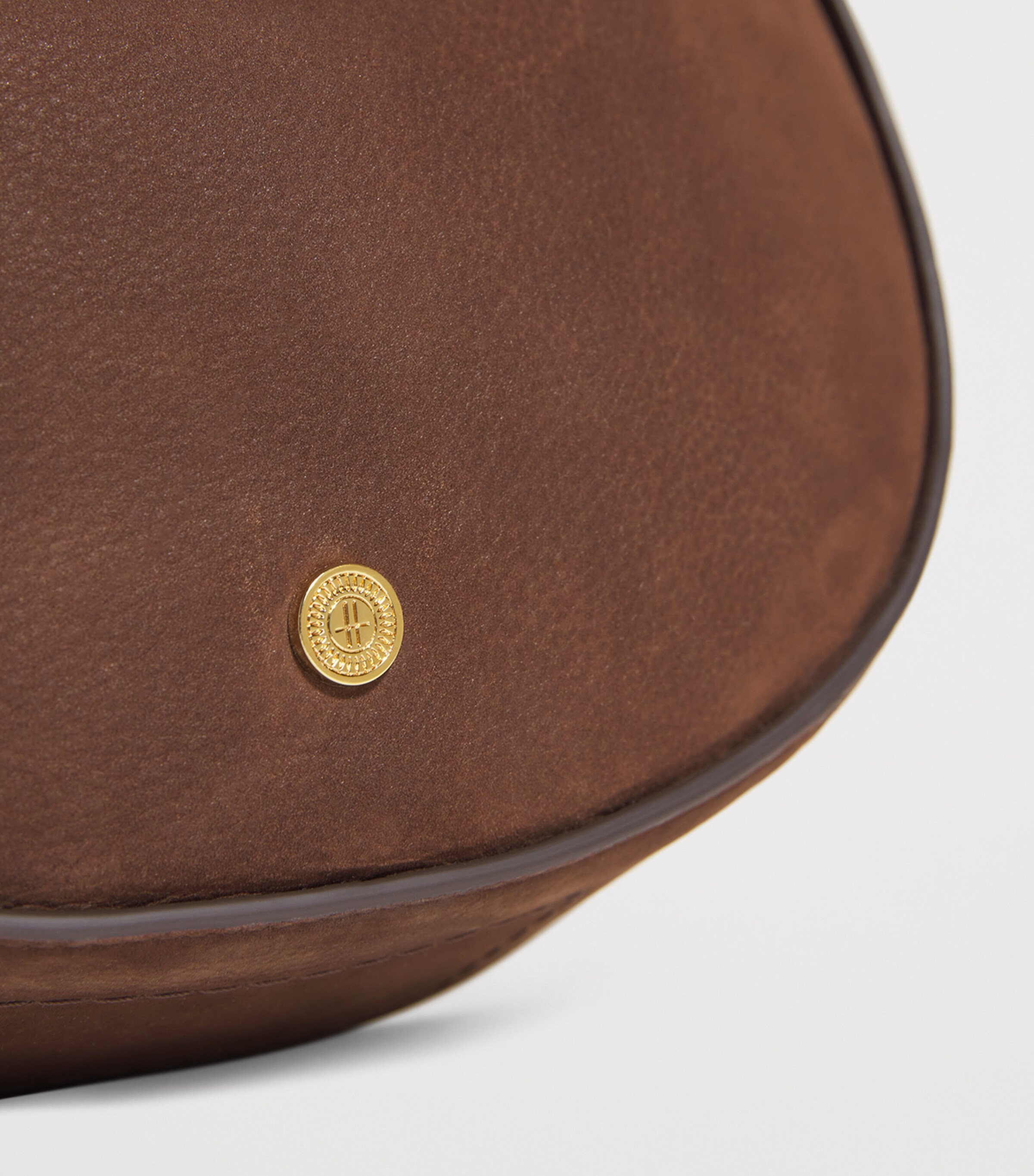 Harrods Small Suede Crescent Shoulder Bag Tan Image 6