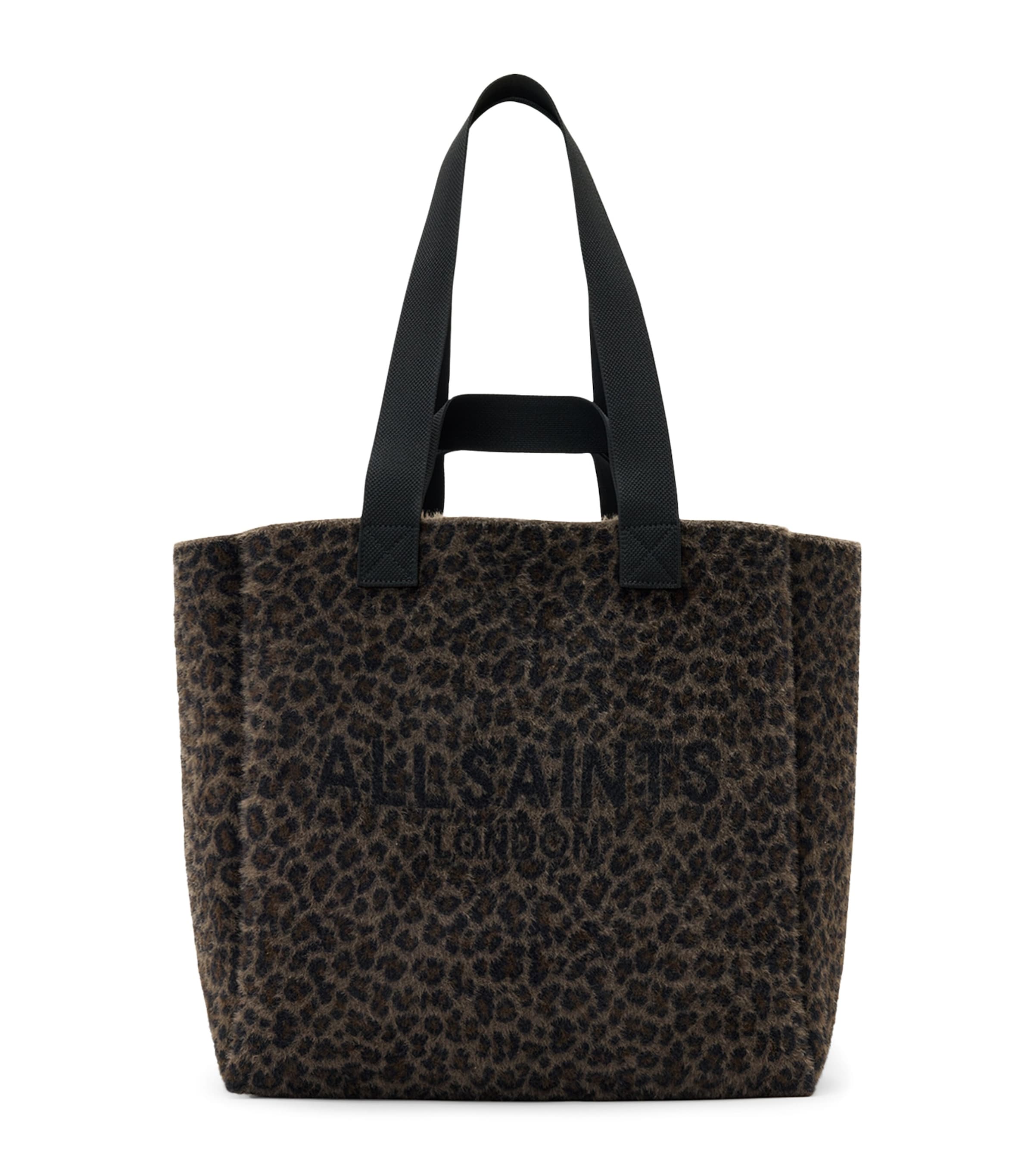 Allsaints Leopard Izzy Tote Bag In Brown
