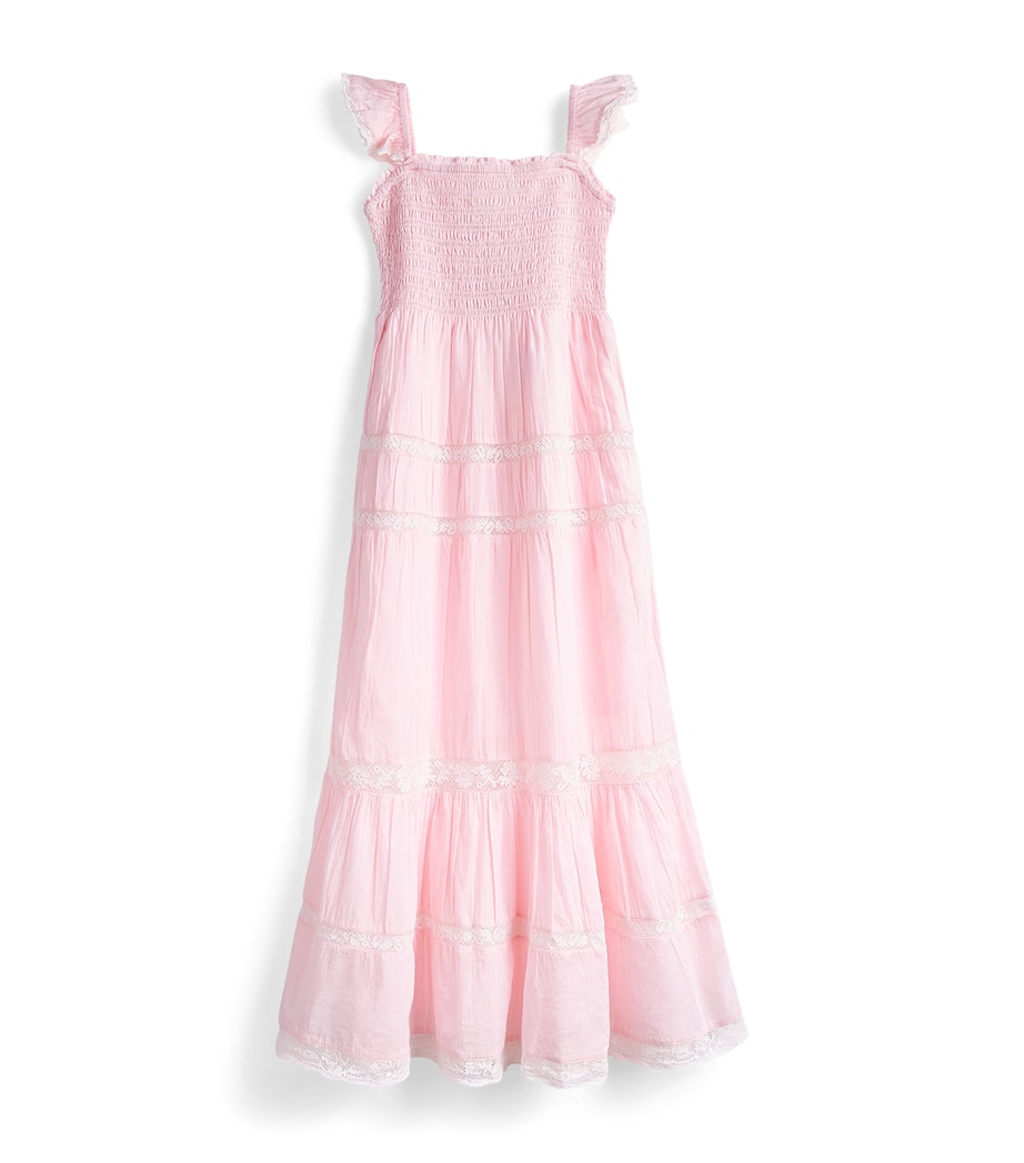 LoveShackFancy Cotton Floral Stripe Rhiannon Dress (7-14 Years) Image 1