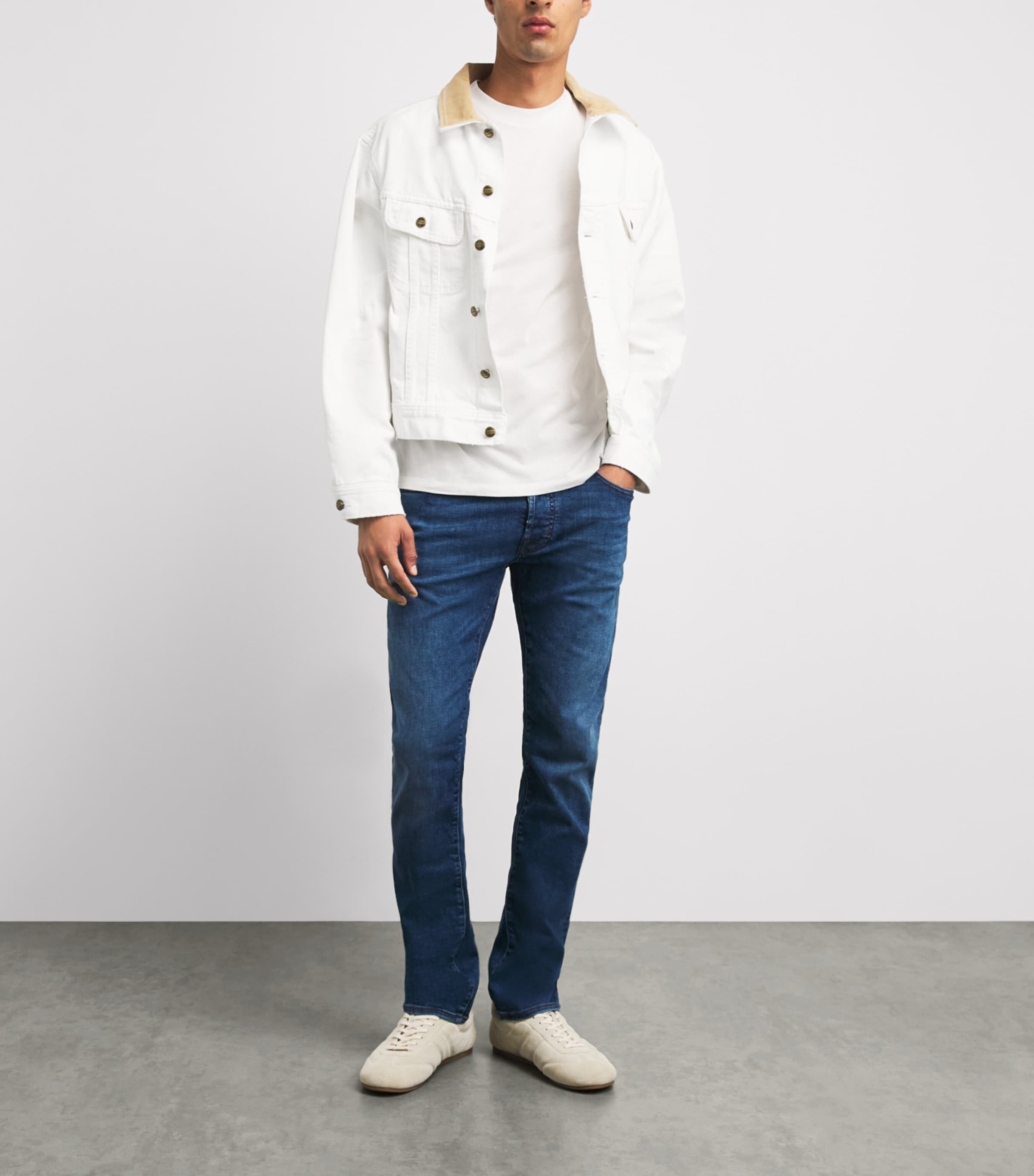 Jacob Cohën Mens Cotton Emblem Logo T-Shirt Optical White Image 2