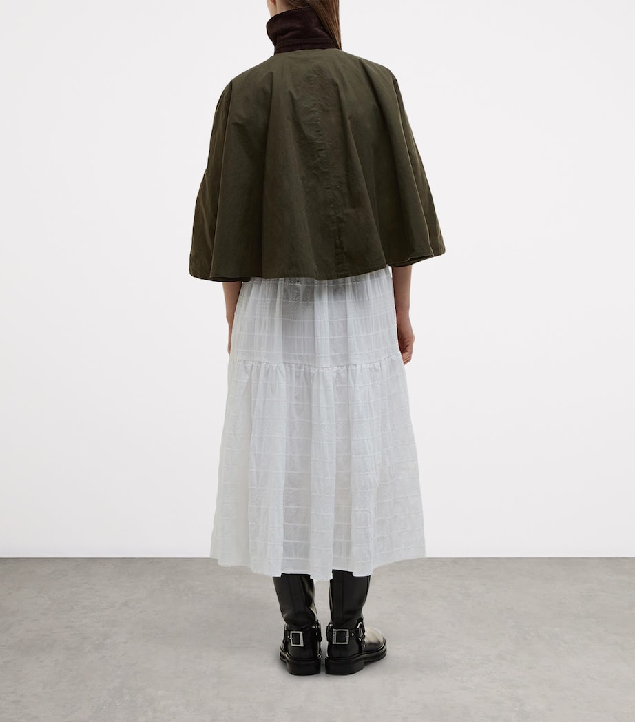 Barbour Womens x ERDEM Reversible Clover Trapeze Jacket Olive/sand/blck Flrl Image 6