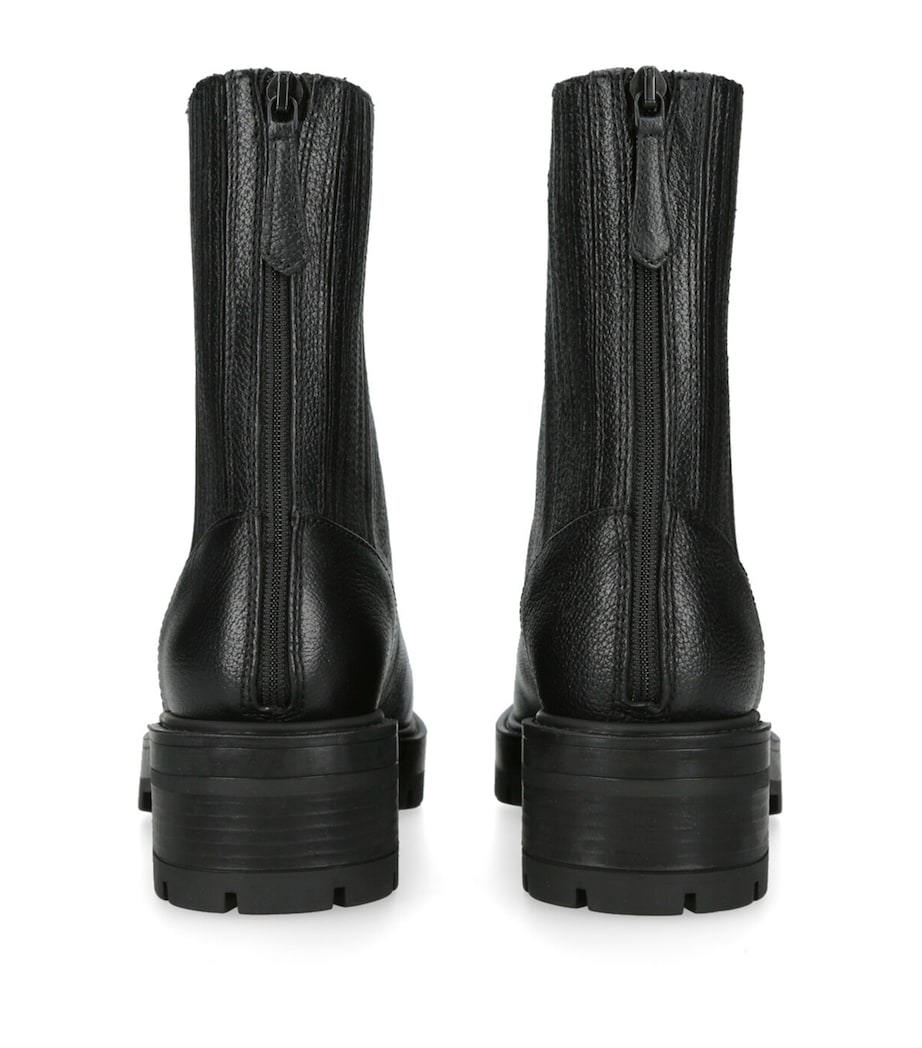 Leather Saint Honore Ankle Boots BLACK Image 4