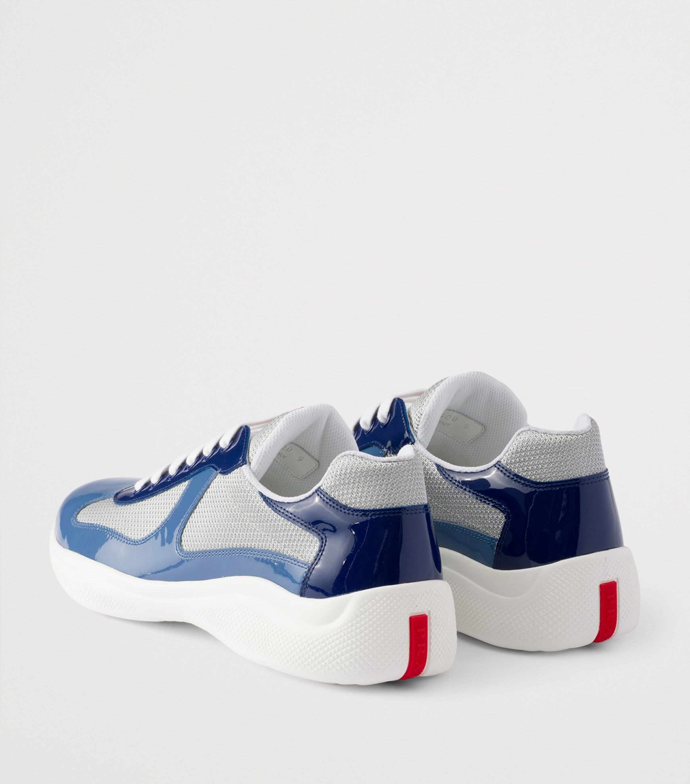 Prada Patent Leather-Mesh America's Cup Sneakers Blue Image 4