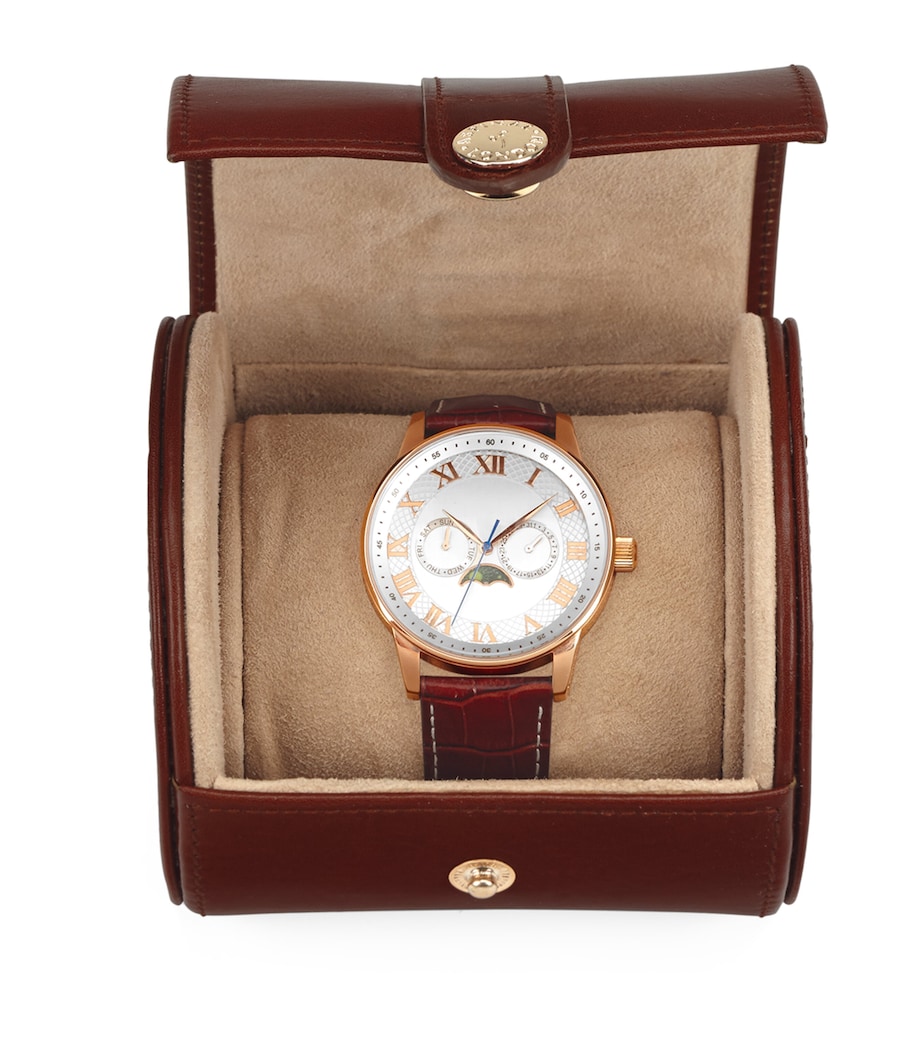 Leather Watch Roll BROWN Image 4