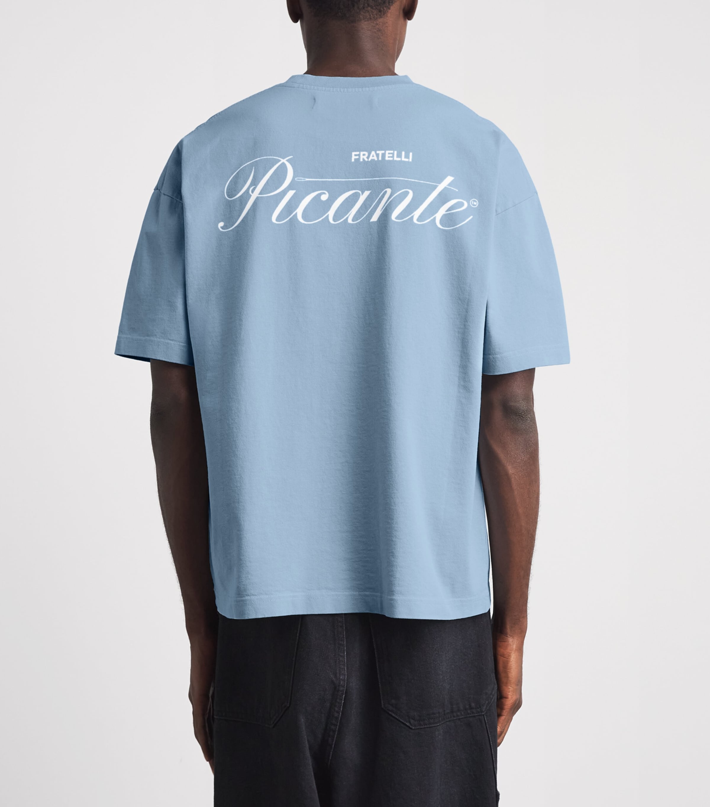 Picante Mens Organic Cotton Tailor Logo T-Shirt Blue Image 5