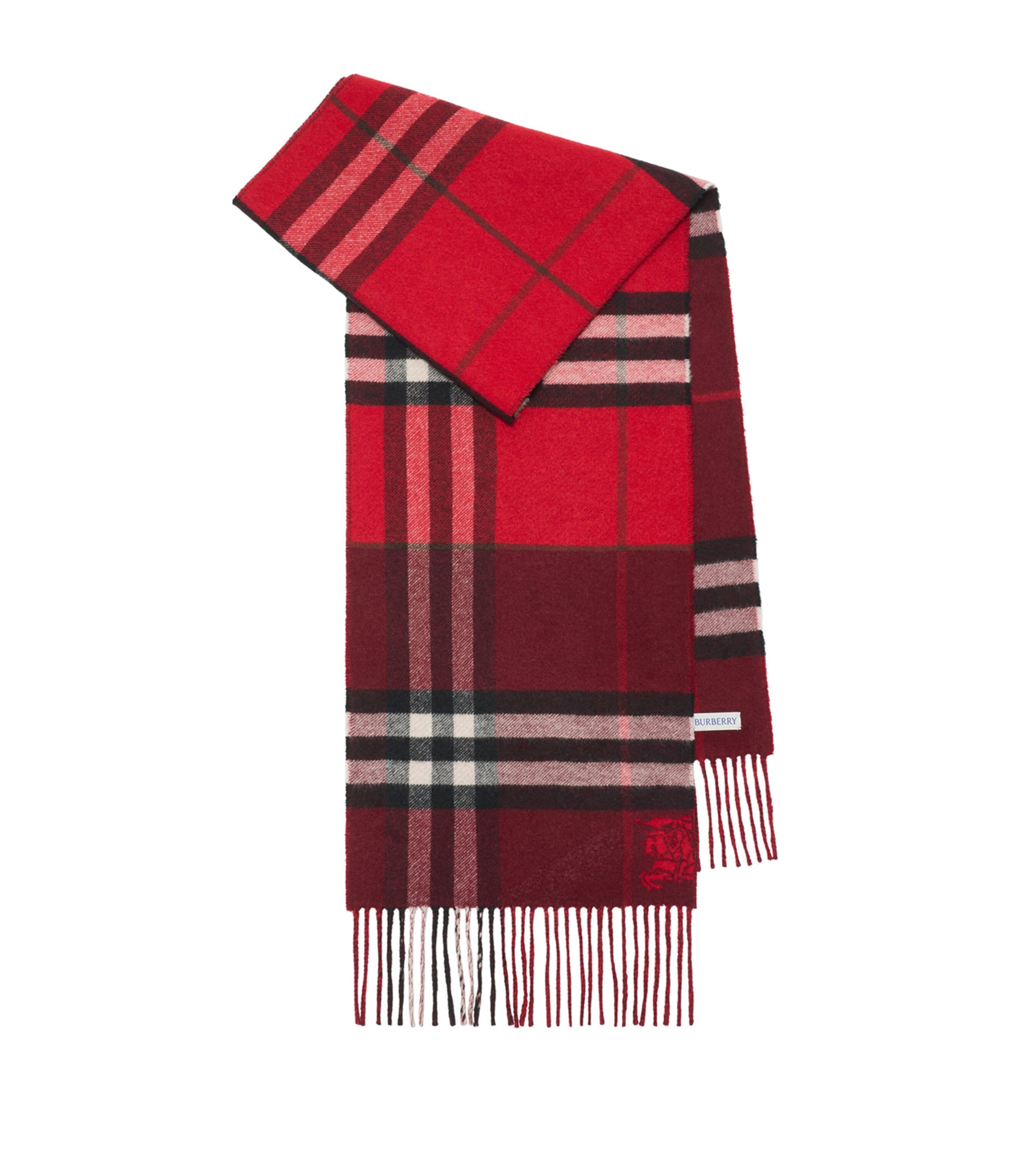 Cashmere Contrast Check Scarf POST RED/OXBLOOD Image 1