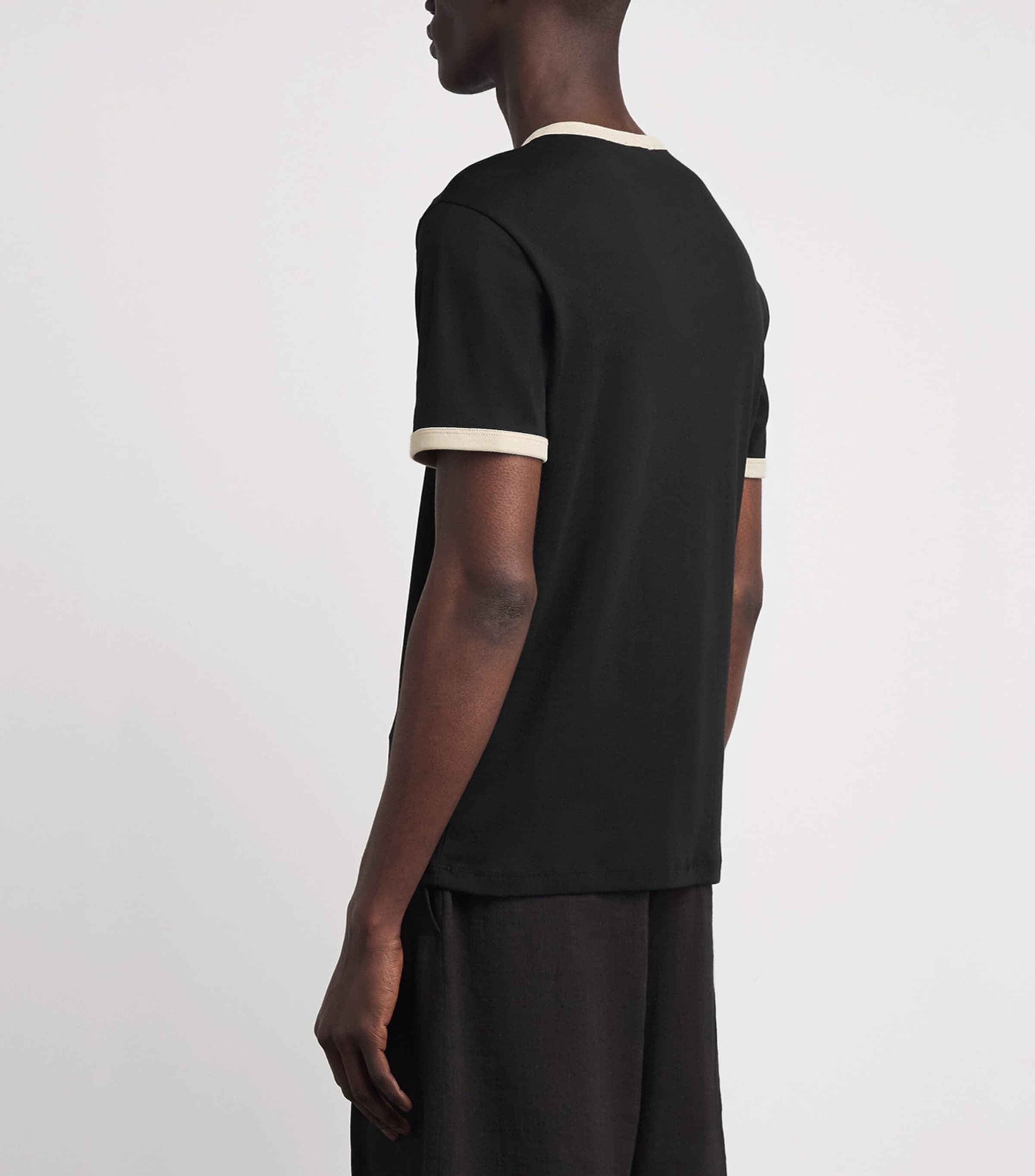 Sandro Paris Mens Cotton Retro Logo T-Shirt Black Image 5