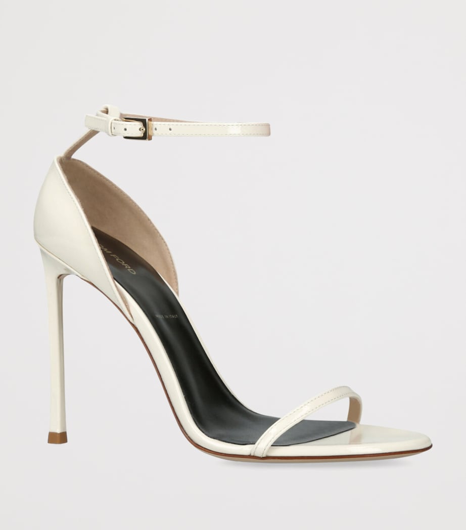 TOM FORD Patent Leather Vertigo Heeled Sandals 105 Bone Image 3