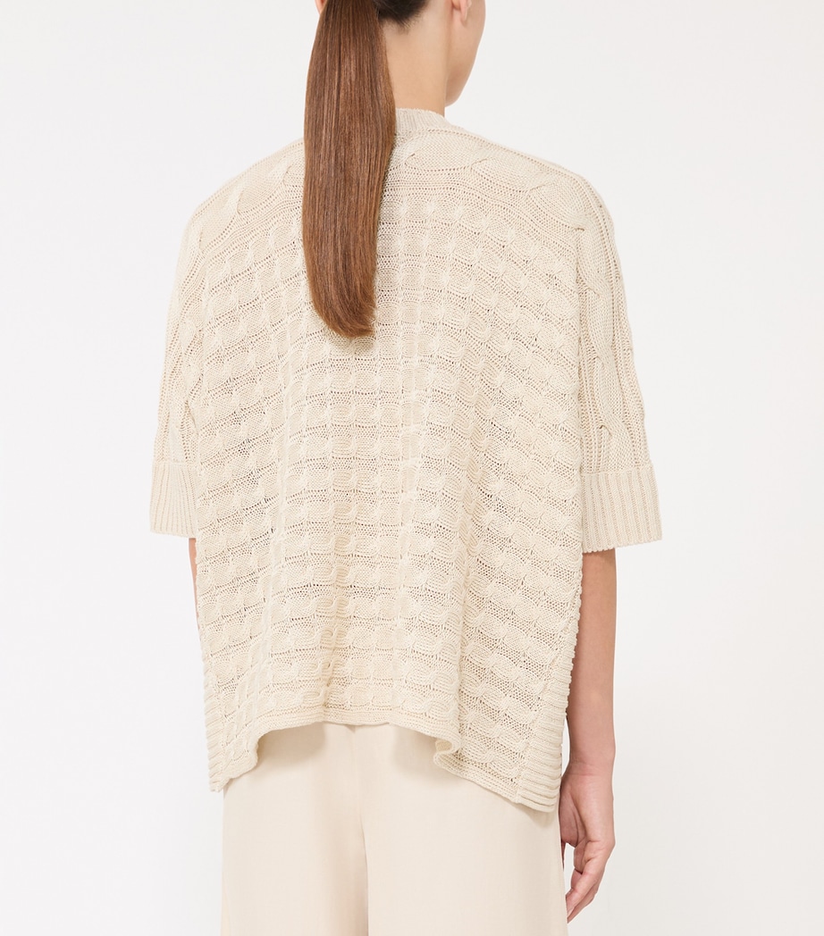 Max Mara Linen Eresia Zip-Up Cardigan Beige Image 4