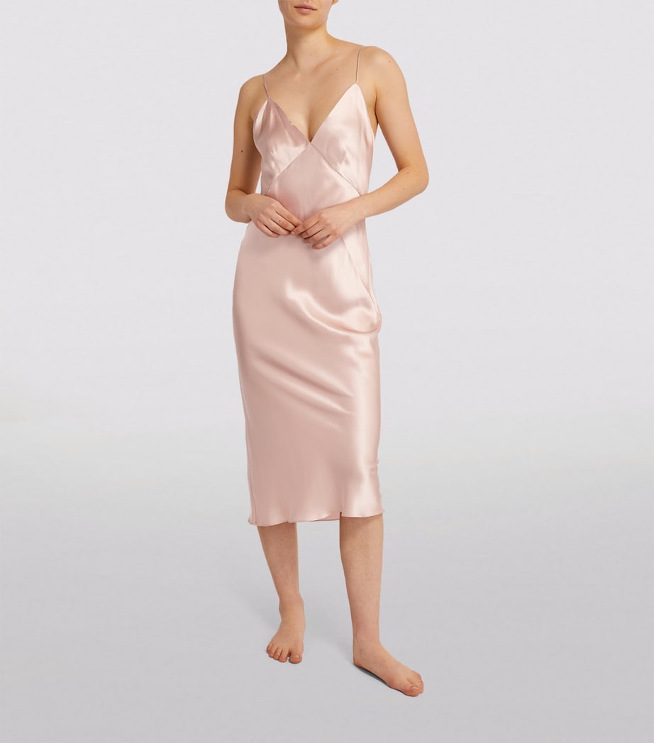 Silk Issa Slip Dress OYSTER Image 2