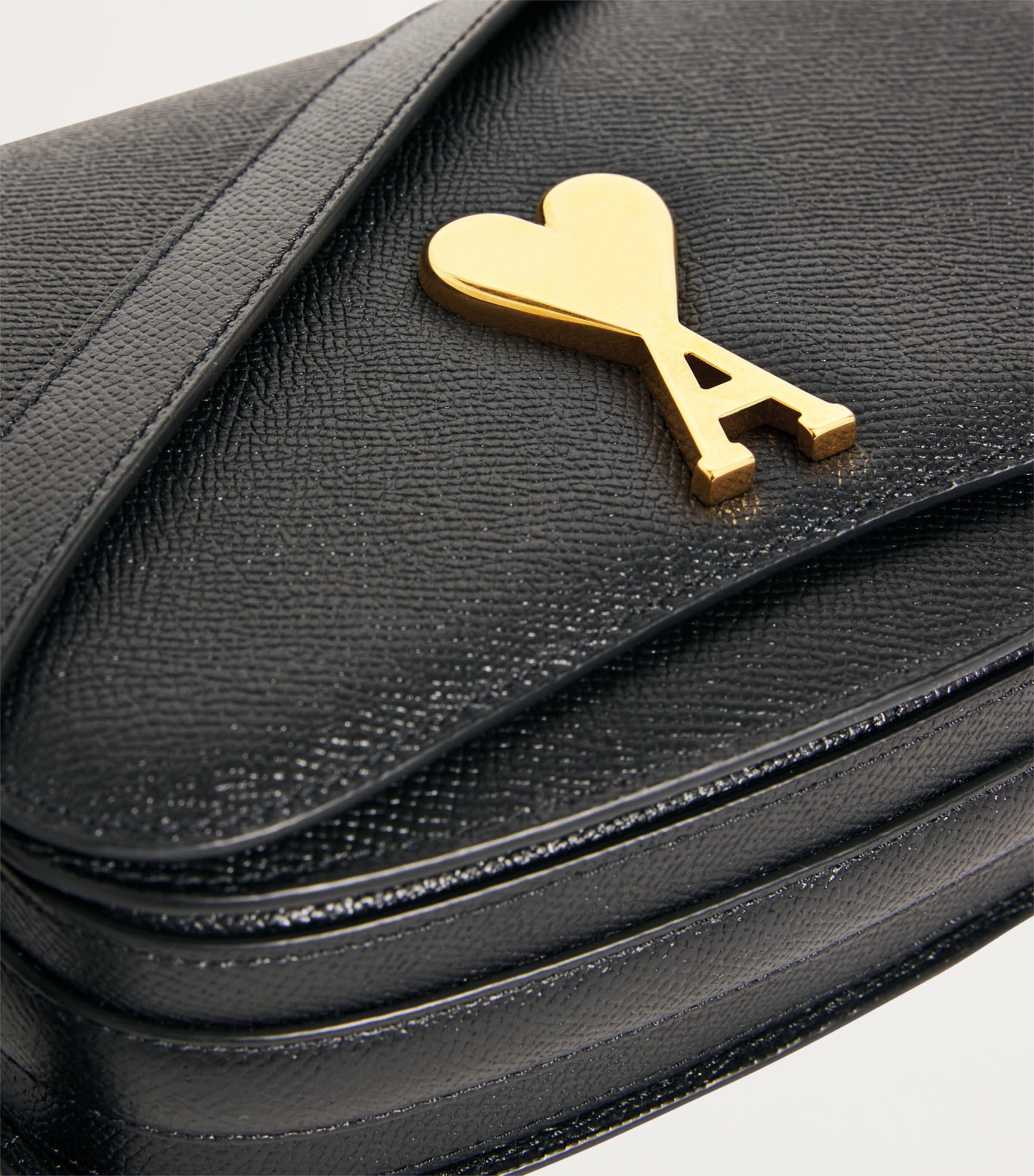 AMI Paris Black Leather Paris Paris Cross-Body Bag | Harrods UK
