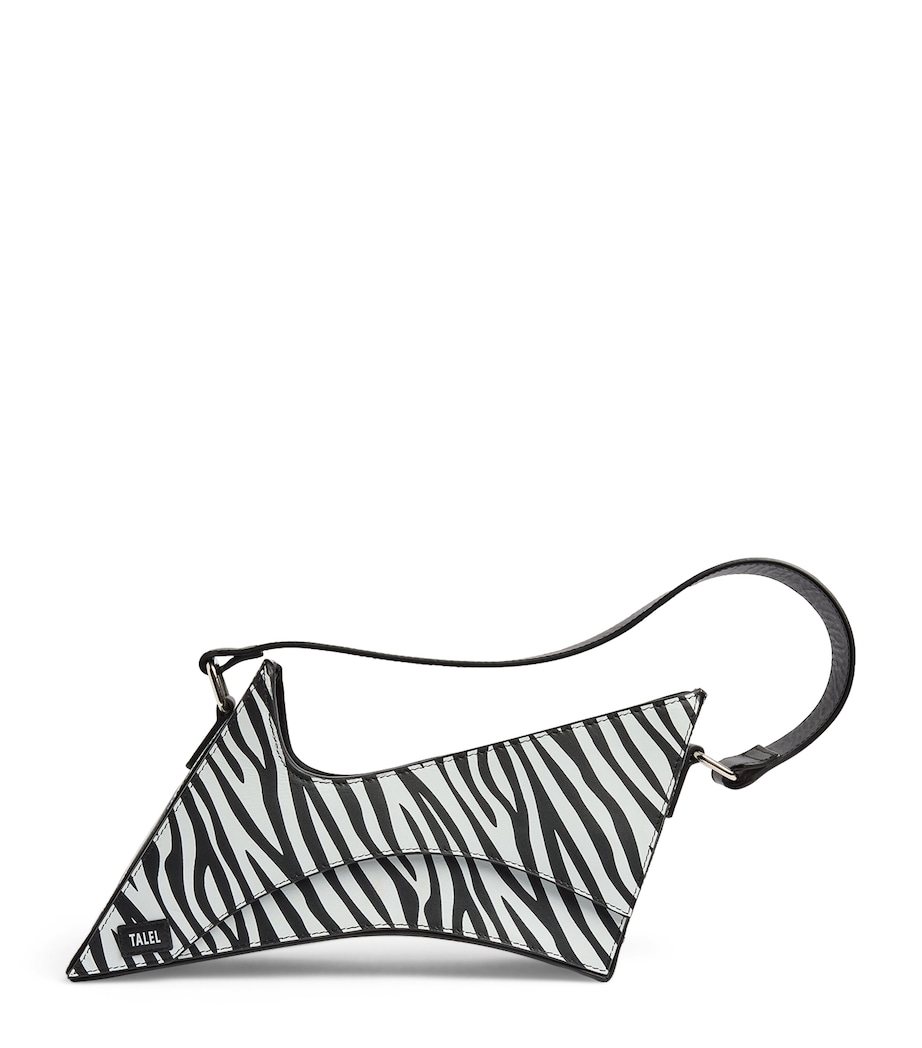 Talel Paris Leather Zebra Wave Shoulder Bag Zebra Image 1