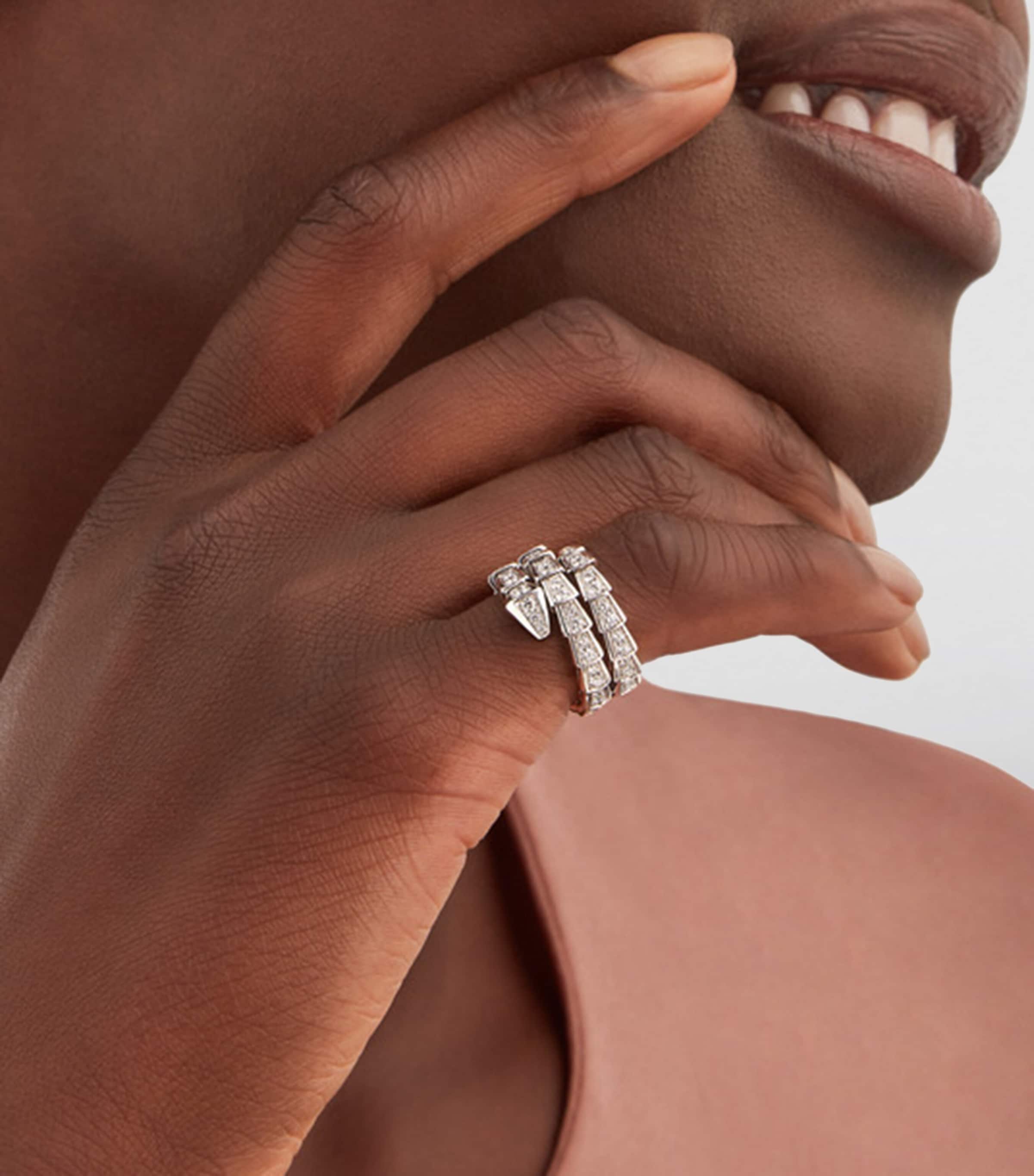 White Gold and Diamond Serpenti Viper Ring WHITE GOLD Image 5