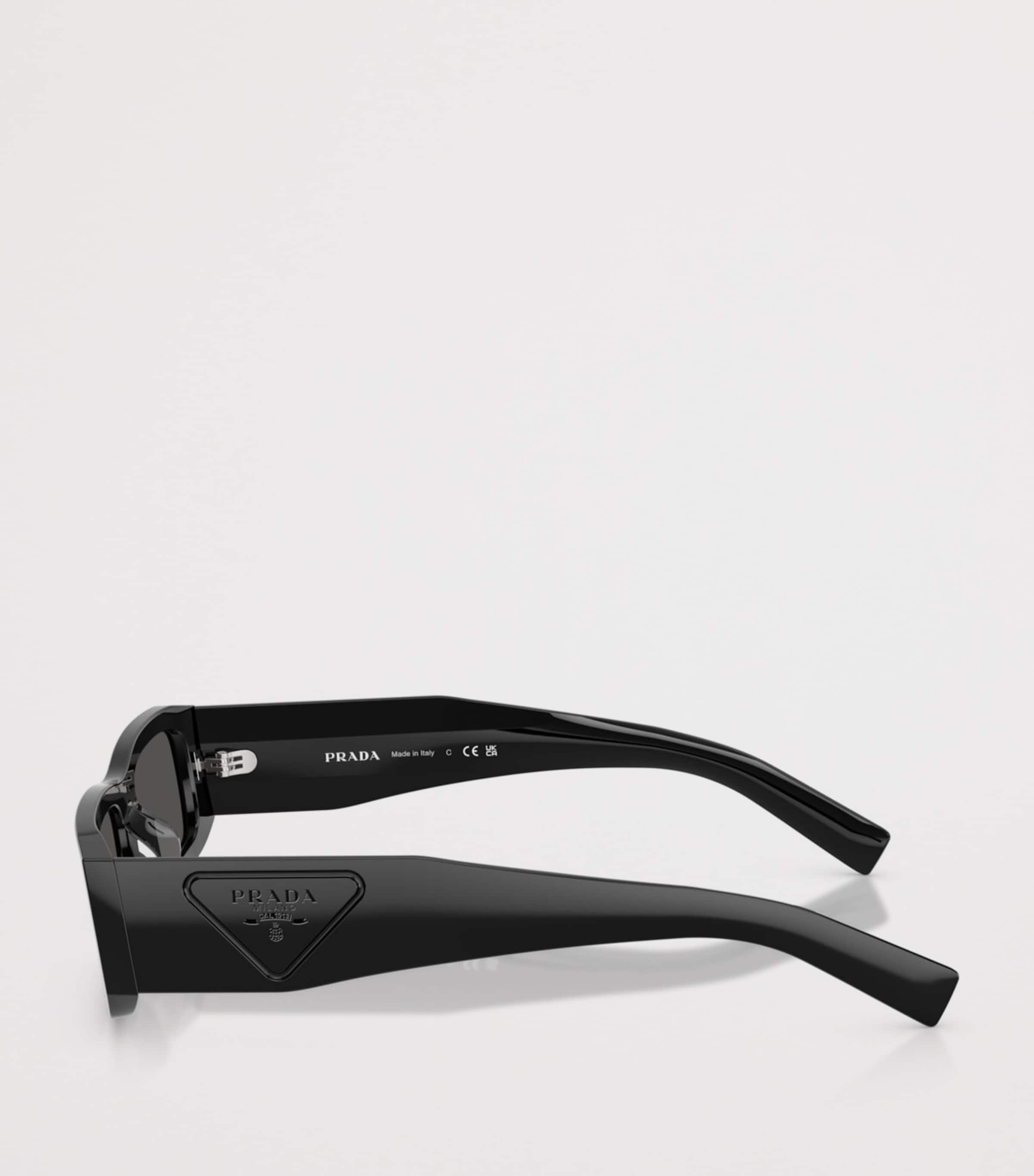 Prada Acetate Rectangle Sunglasses Black Image 3