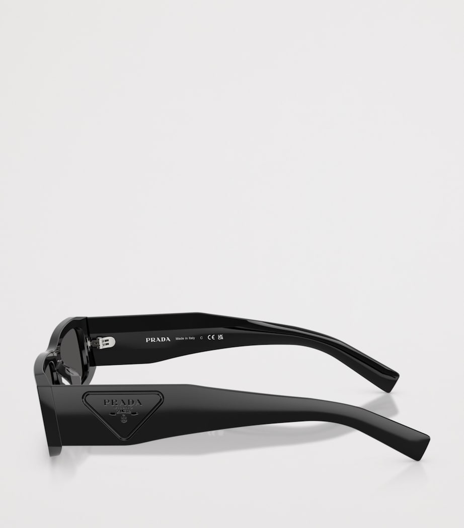 Prada Acetate Rectangle Sunglasses Black Image 3