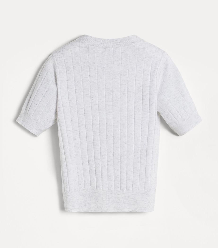 Brunello Cucinelli Kids Cashmere-Blend Short-Sleeve Sweater (4-6 Years) Image 2