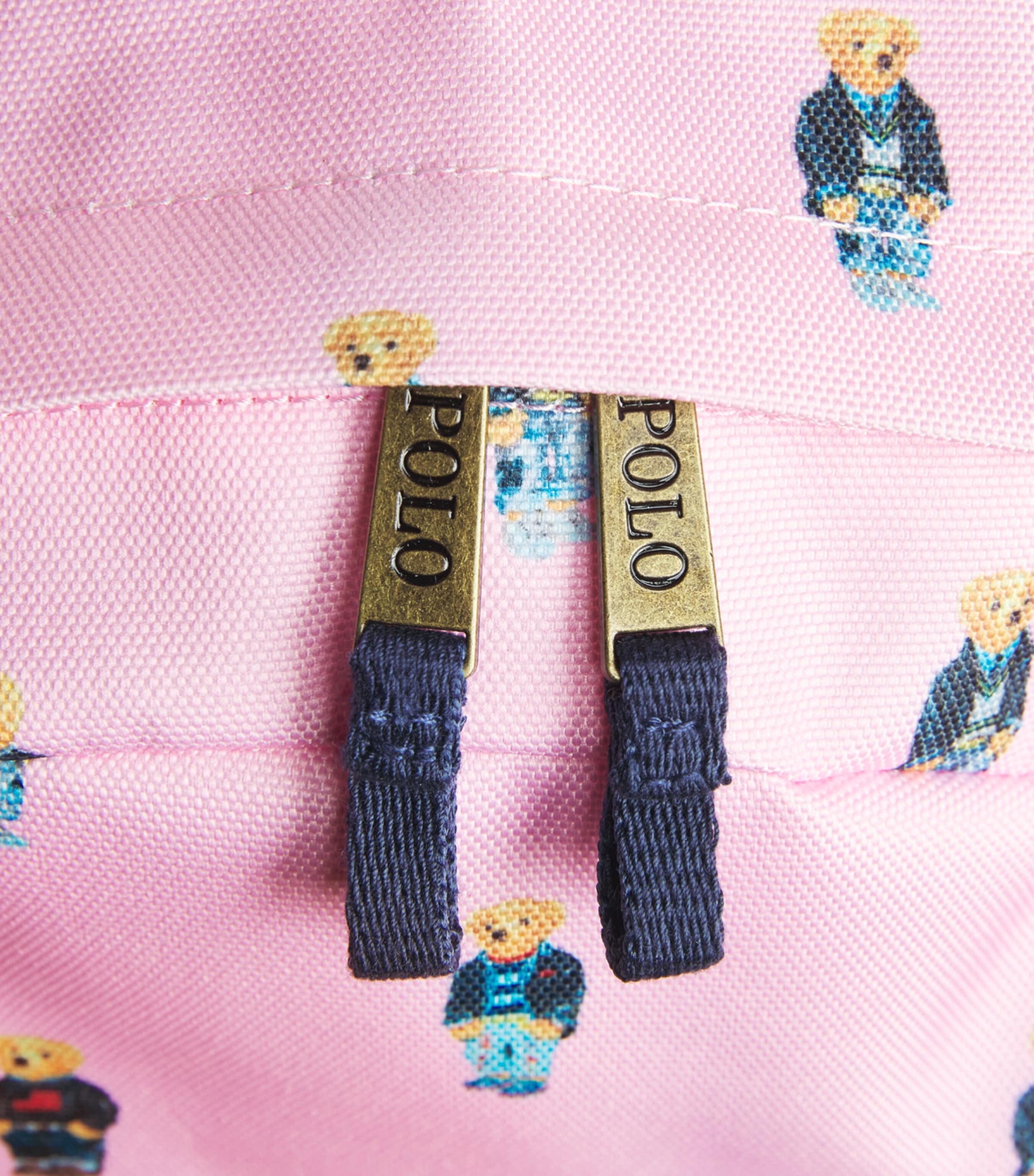 Ralph Lauren Kids Embroidered Polo Bear Backpack Carmel Pink Image 4