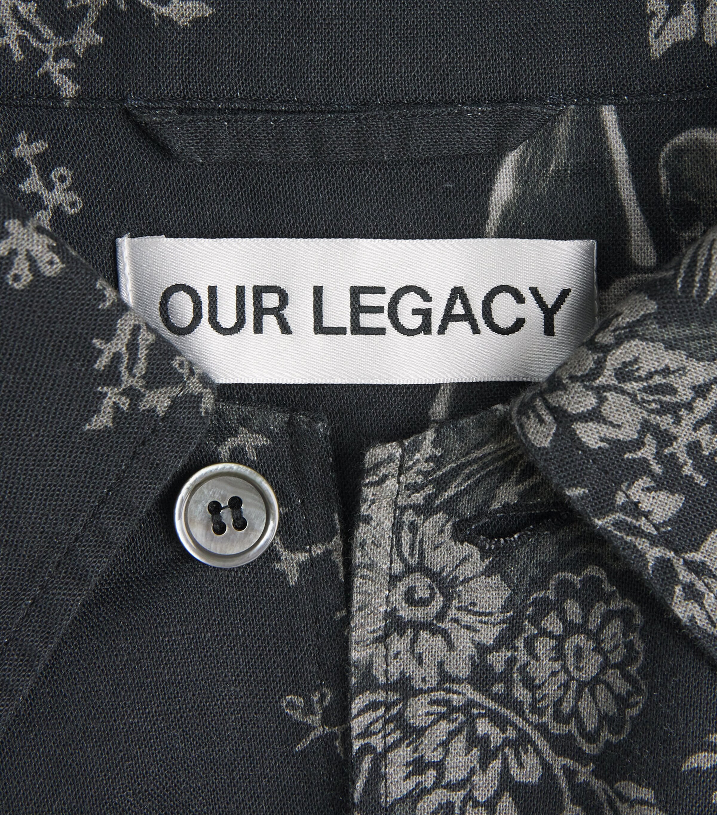 Our Legacy Mens Cotton-Linen Every Short-Sleeve Shirt Death Paisley Print Image 6