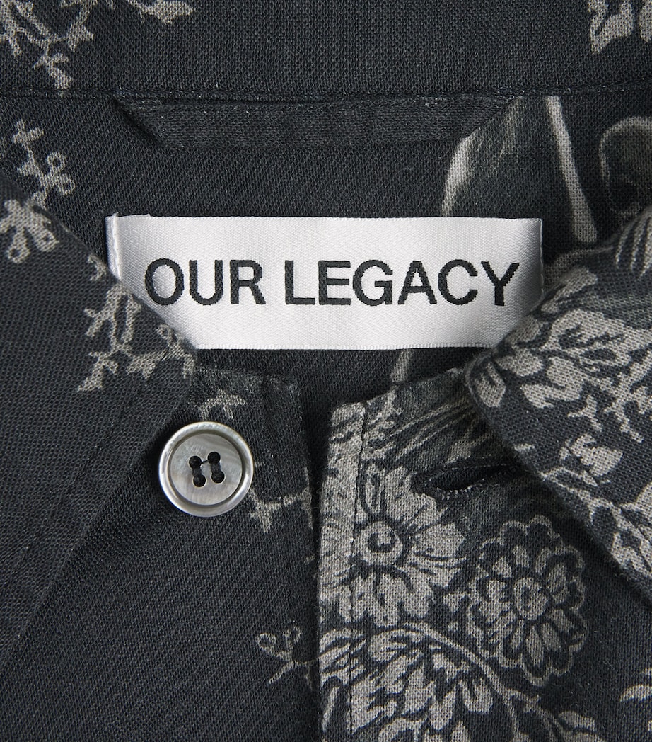 Our Legacy Mens Cotton-Linen Every Short-Sleeve Shirt Death Paisley Print Image 6