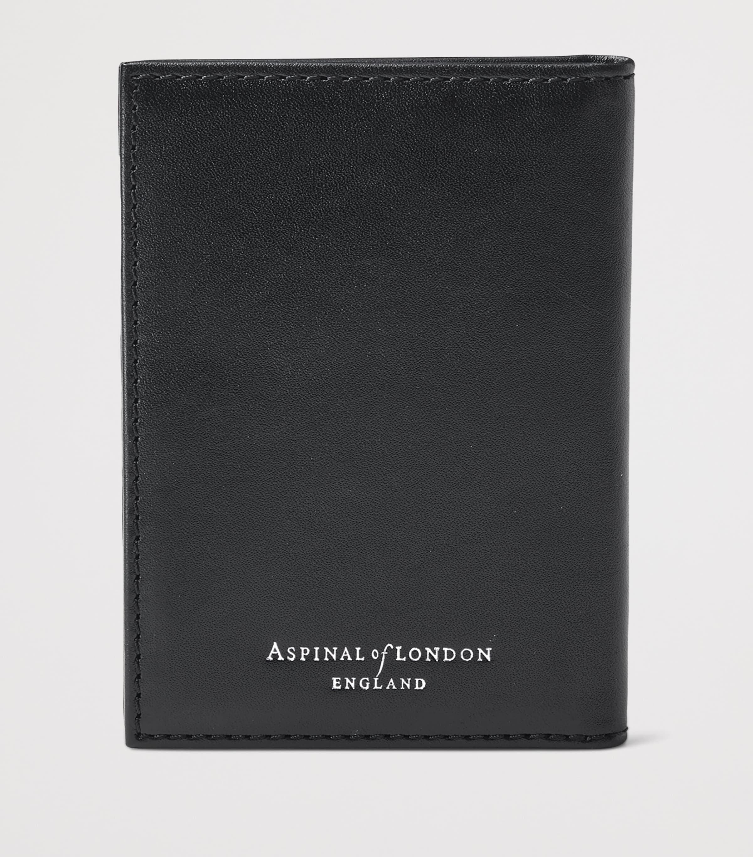 Aspinal Of London Leather Double Fold Card Holder Black Image 3