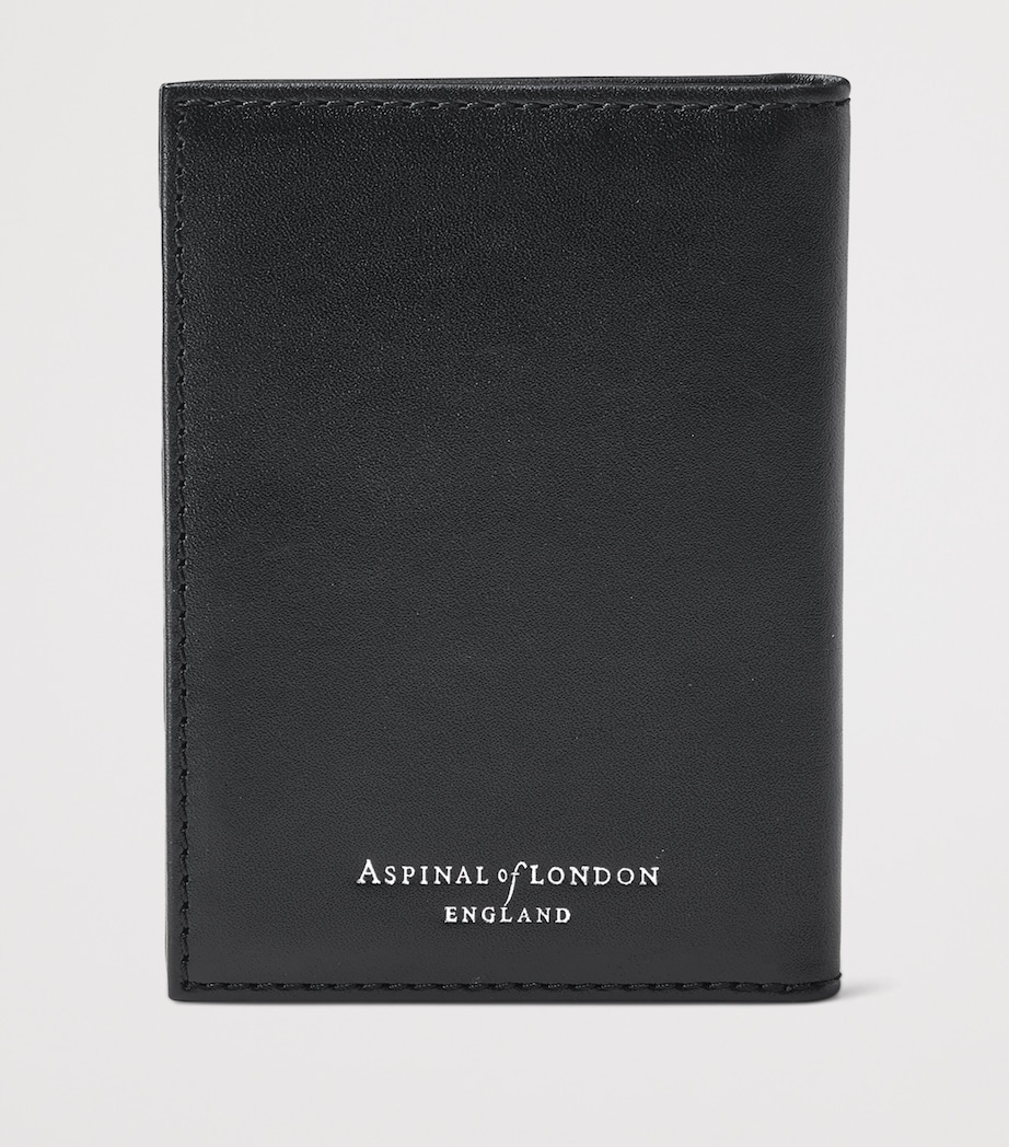 Aspinal Of London Leather Double Fold Card Holder Black Image 3
