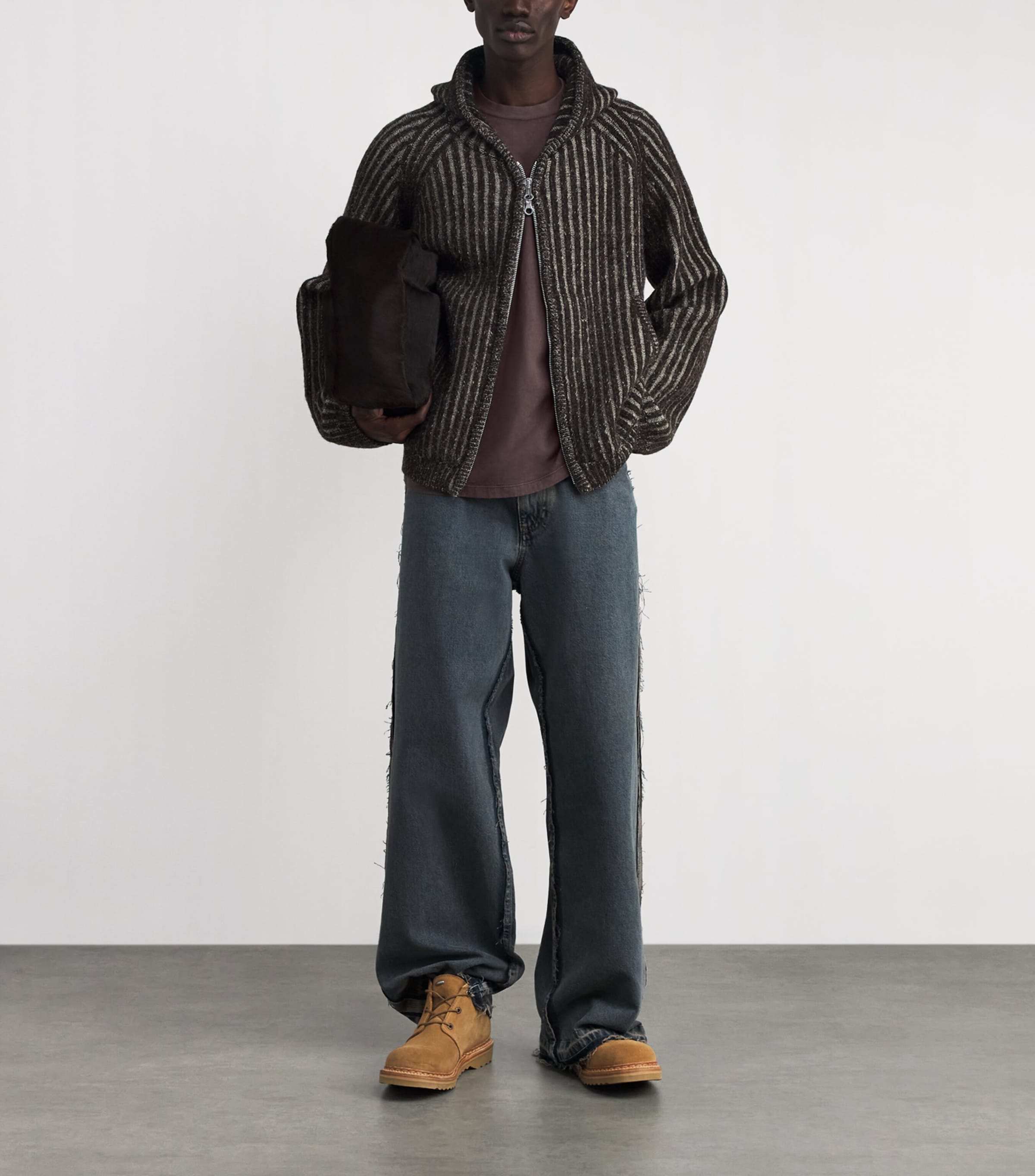 Cotton Boxy T-Shirt WORN BROWN Image 2