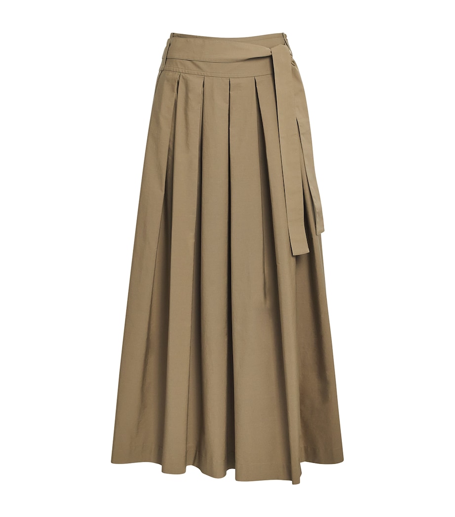Cotton Pleated Maxi Skirt DESERT Image 1