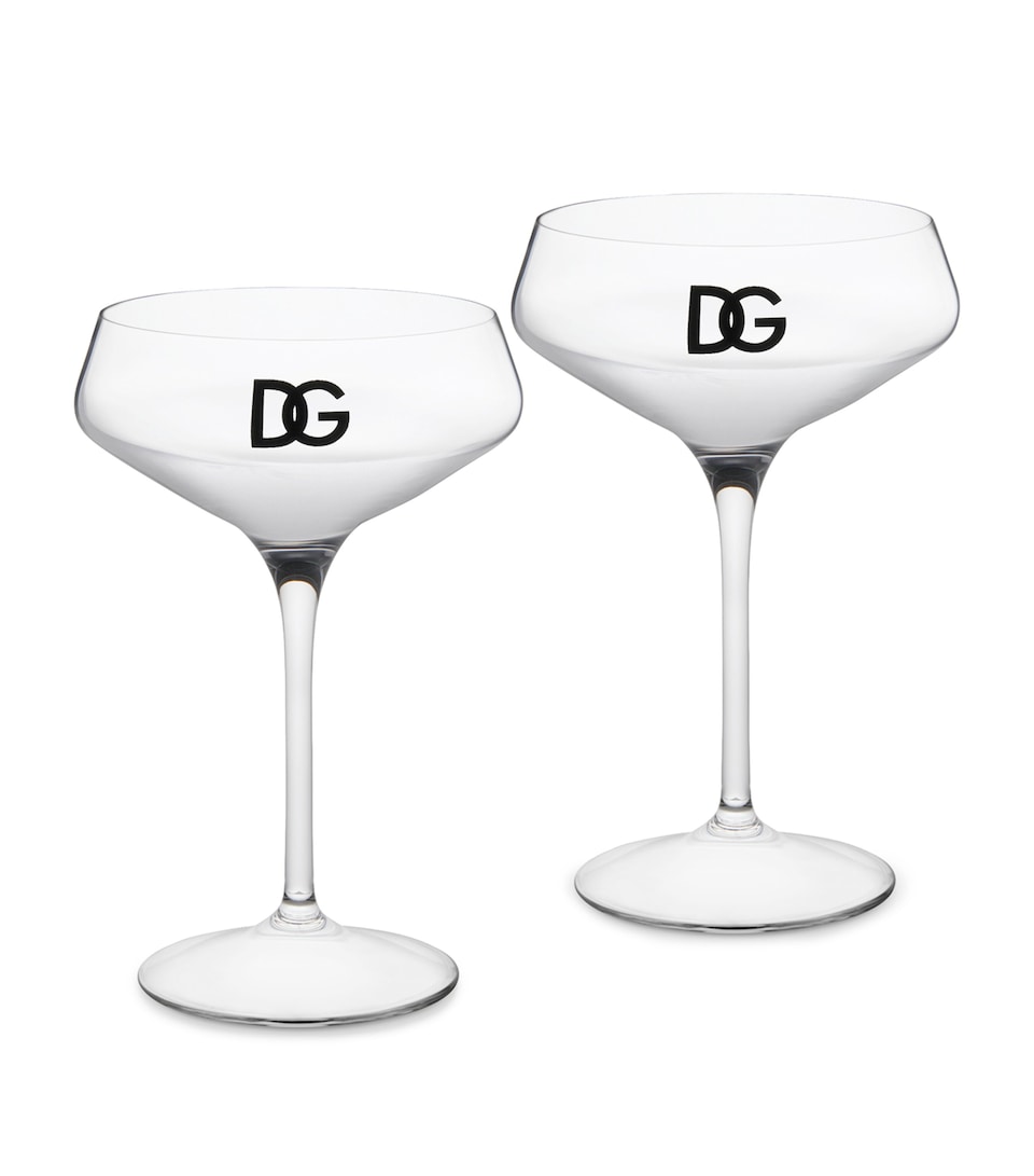 Dolce&Gabbana Casa Set of 2 DG Millennials Logo Martini Glasses Trasparente/dg