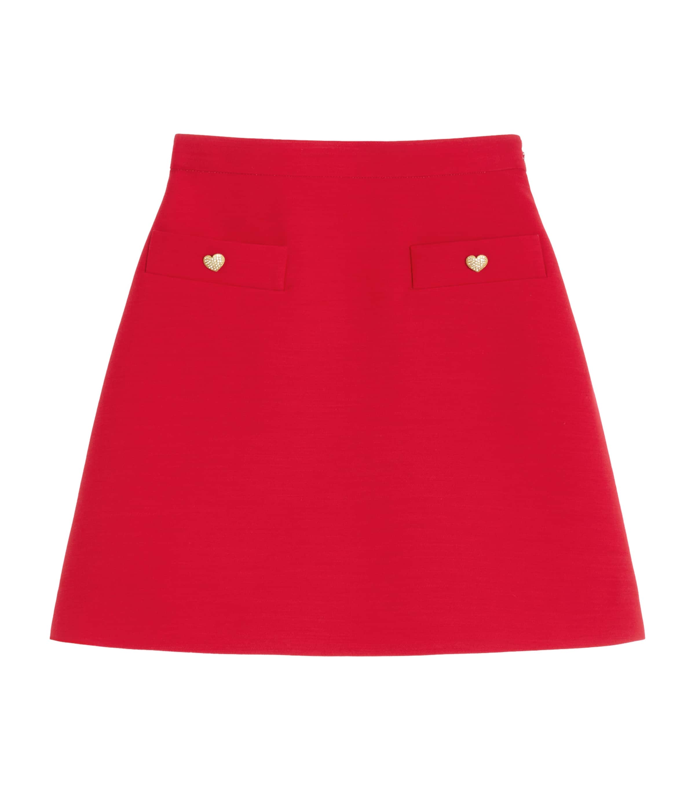 Shop Valentino Wool-silk Embellished Mini Skirt