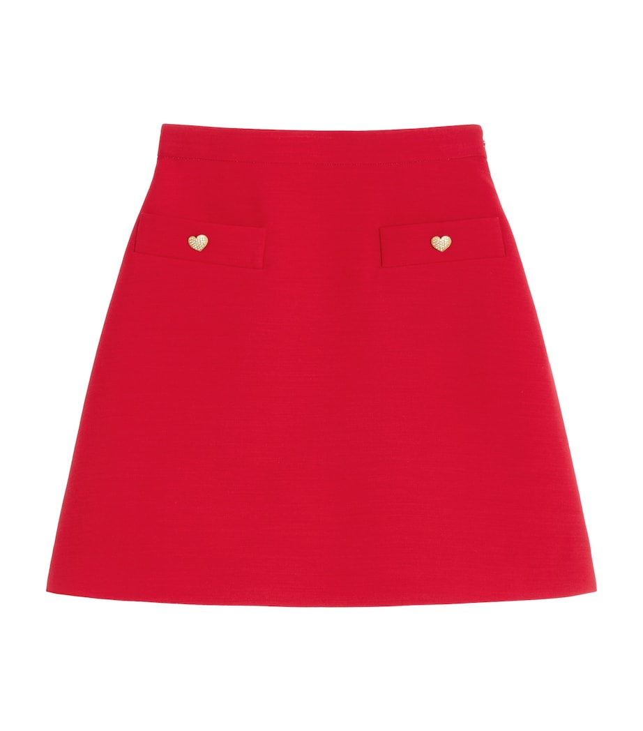 Wool-Silk Embellished Mini Skirt R9M Image 1