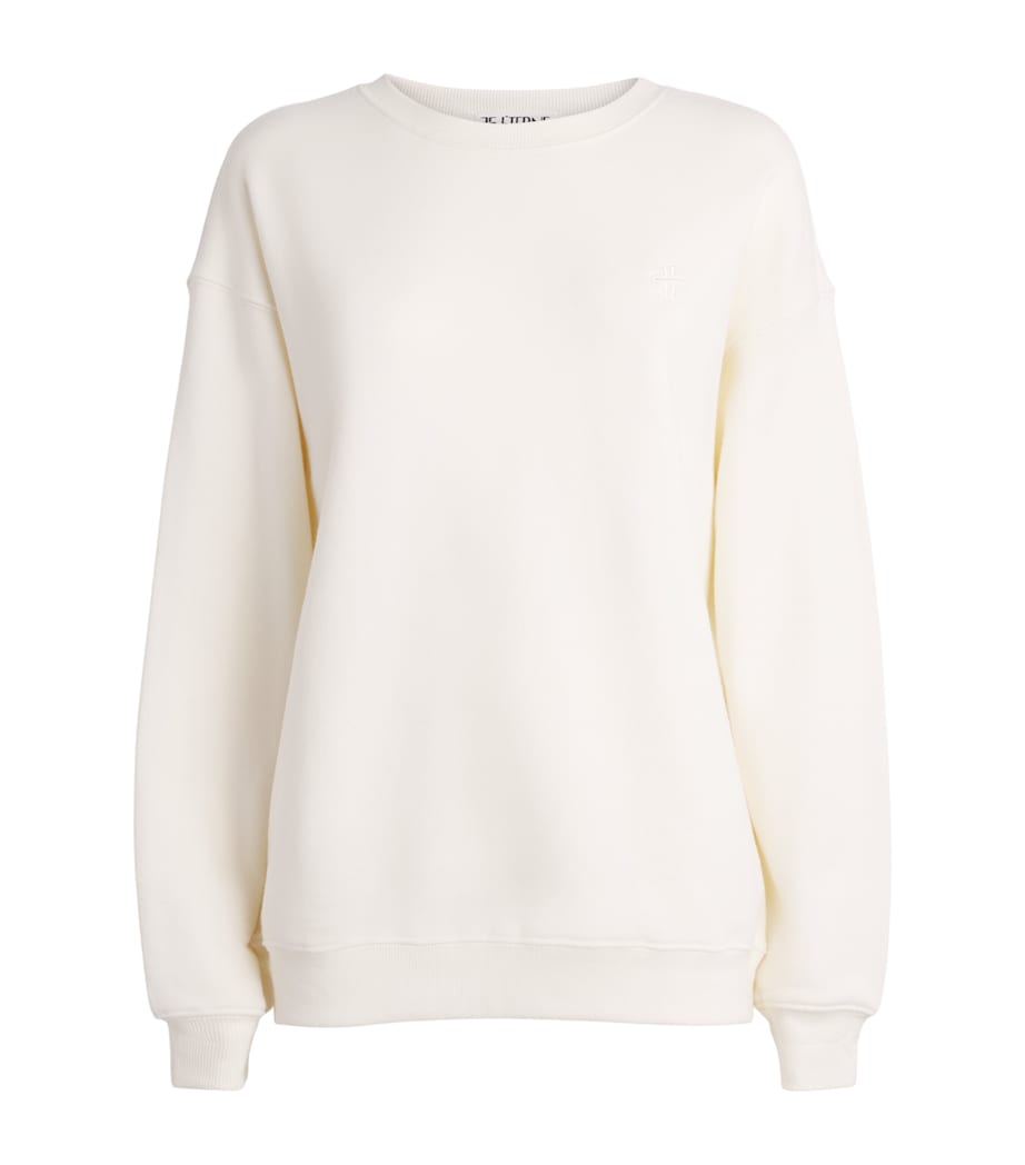 ÉTERNE Womens Cotton Oversized Sweatshirt Crm Cream Image 1