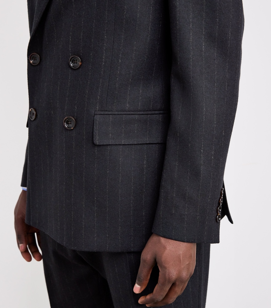 Wool Chalk-Stripe 2-Piece Suit BLUE Image 8