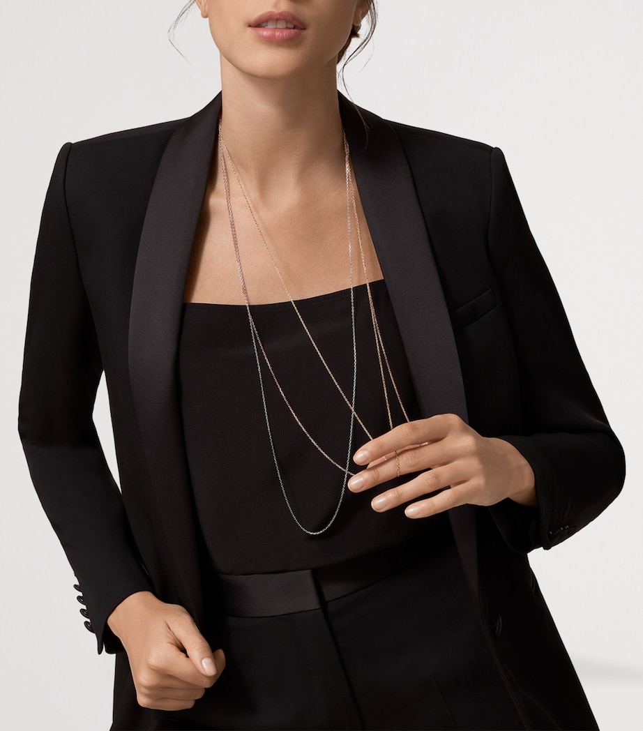 Mixed Gold Trinity Chain Necklace YLLW/ROSE/WHITE GOLD Image 4