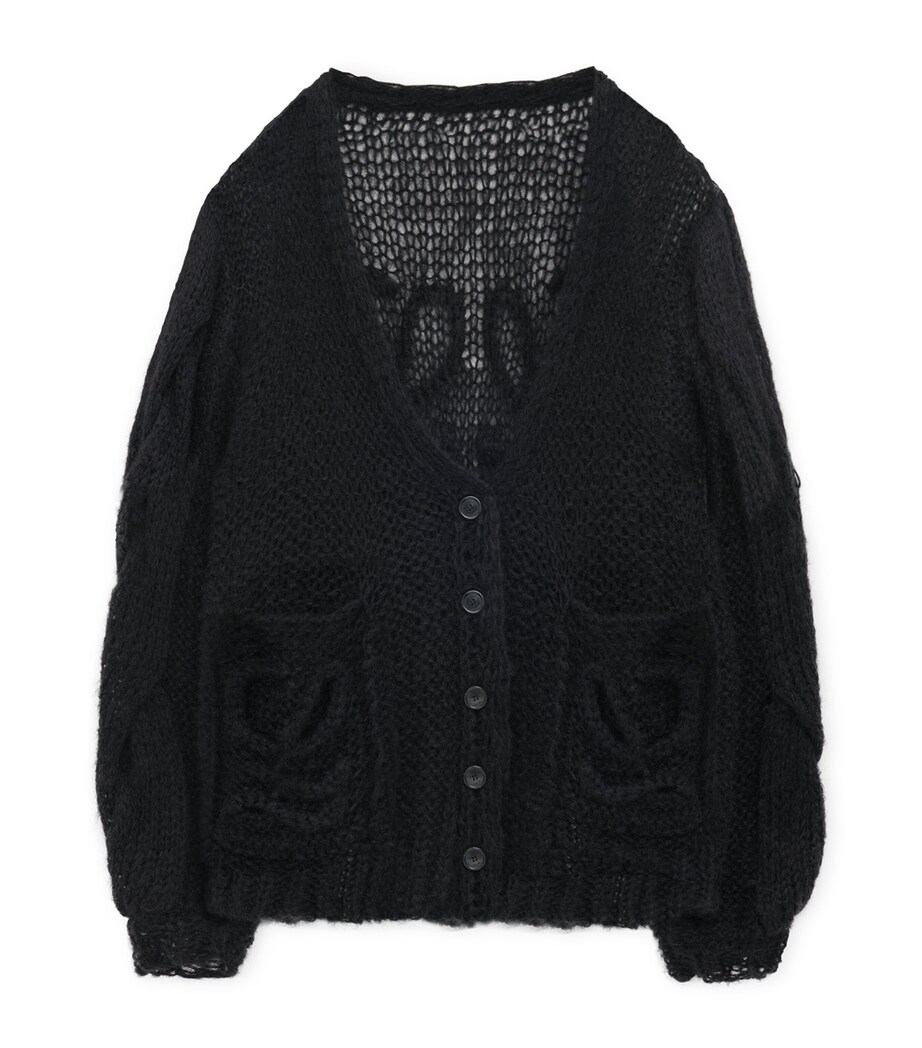 Mohair-Blend Anagram Cardigan BLACK Image 1