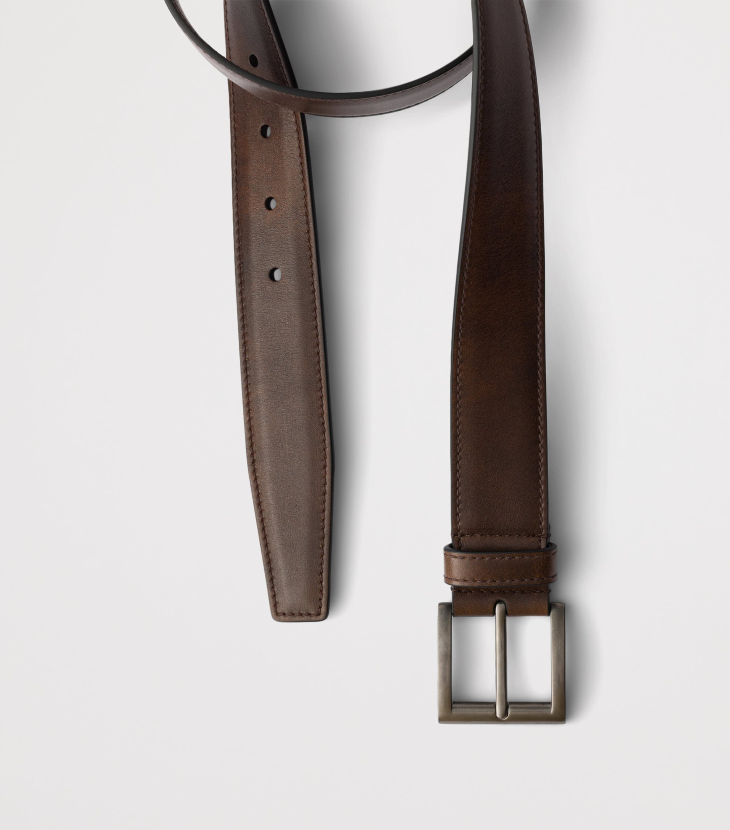 Prada Leather Square-Buckle Belt Brown Image 3