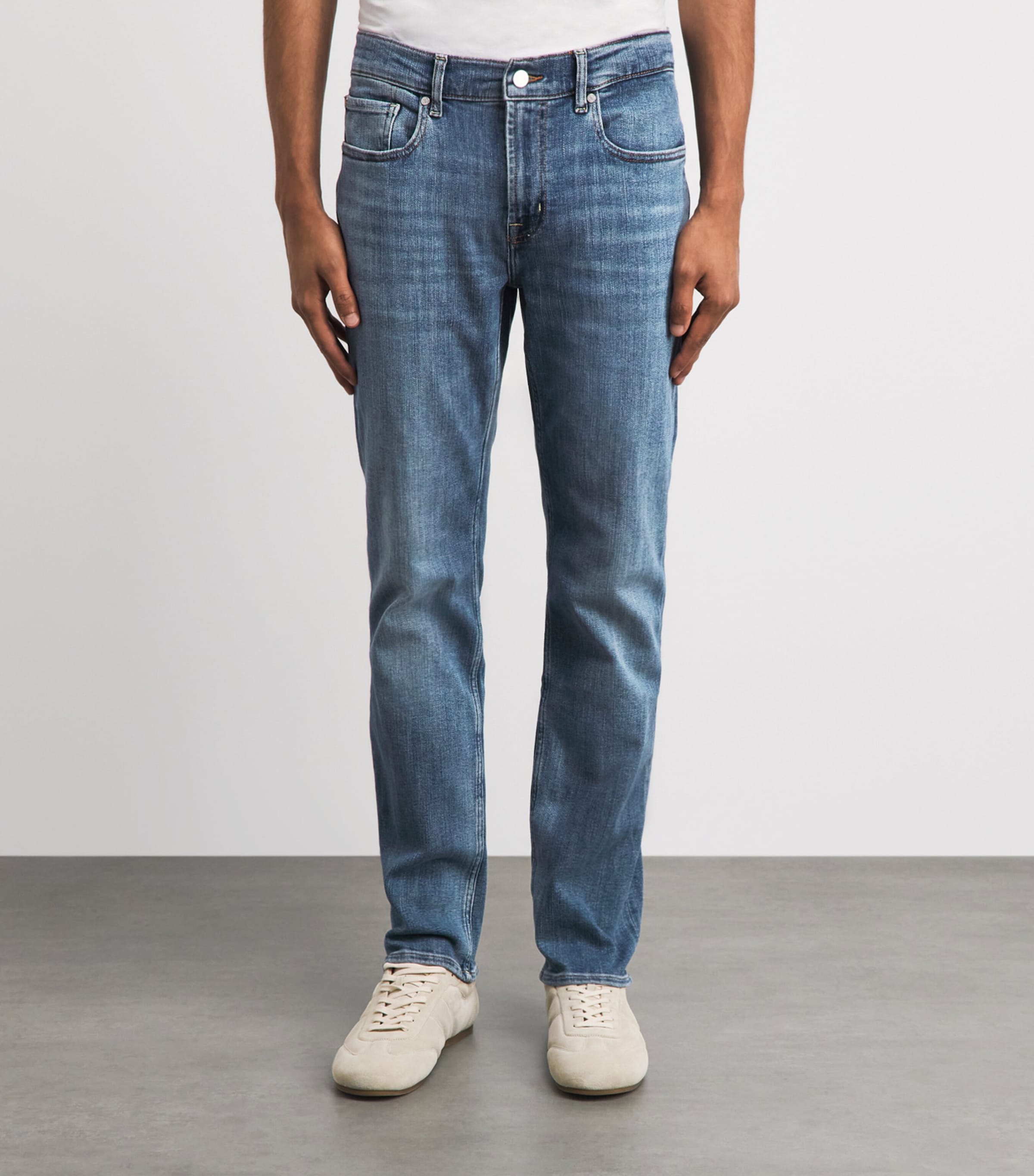 7 For All Mankind Mens The Straight Jeans Mid Blue Image 4
