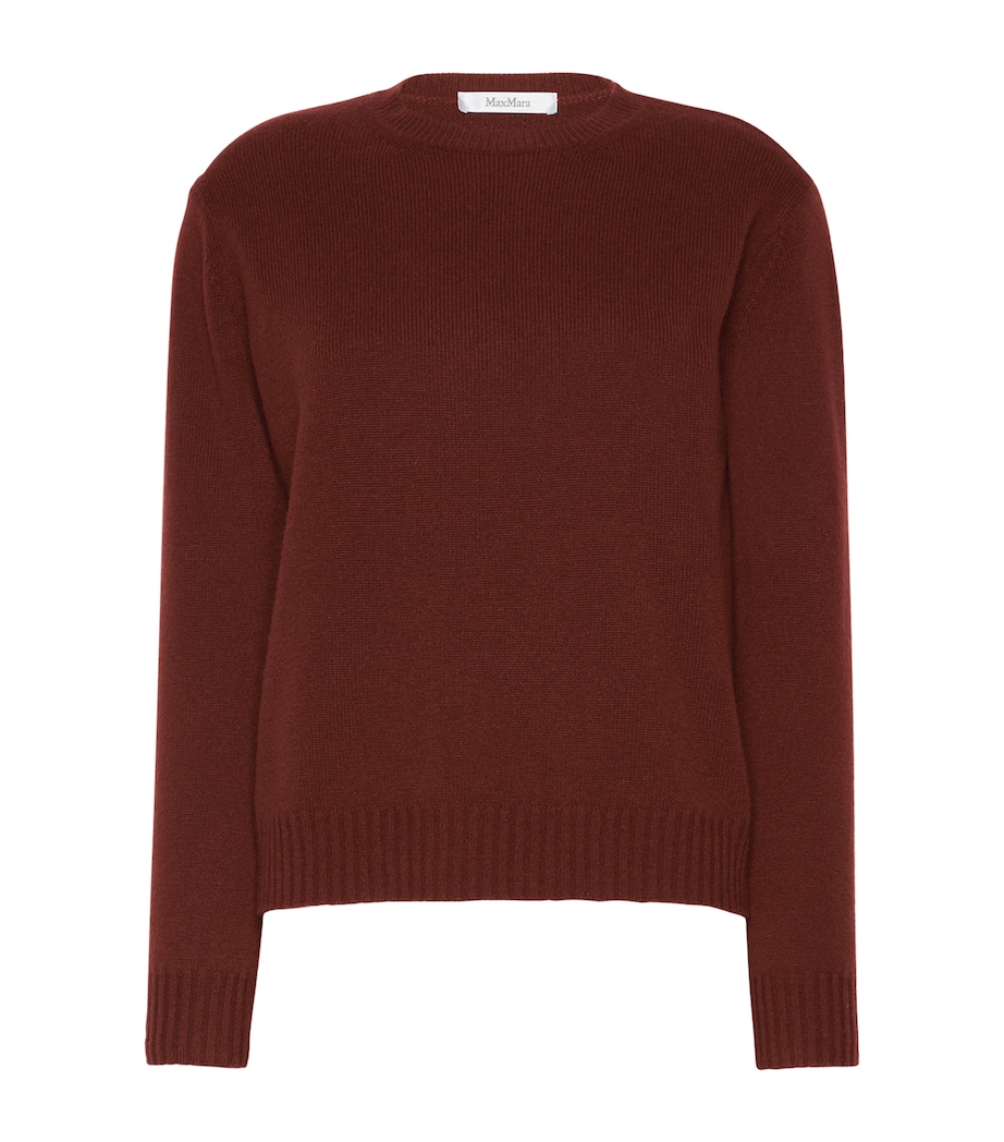 Max Mara Womens Cashmere Crew-Neck Sweater Rust Image 1