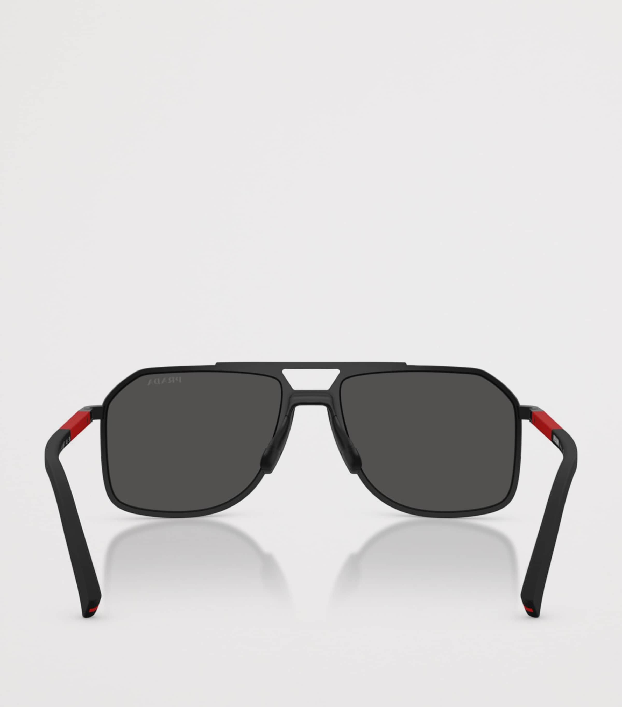 Prada Linea Rossa Metal PR B51S Pilot Sunglasses Black Image 4
