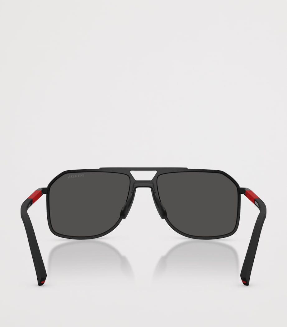 Prada Linea Rossa Metal PR B51S Pilot Sunglasses Black Image 4