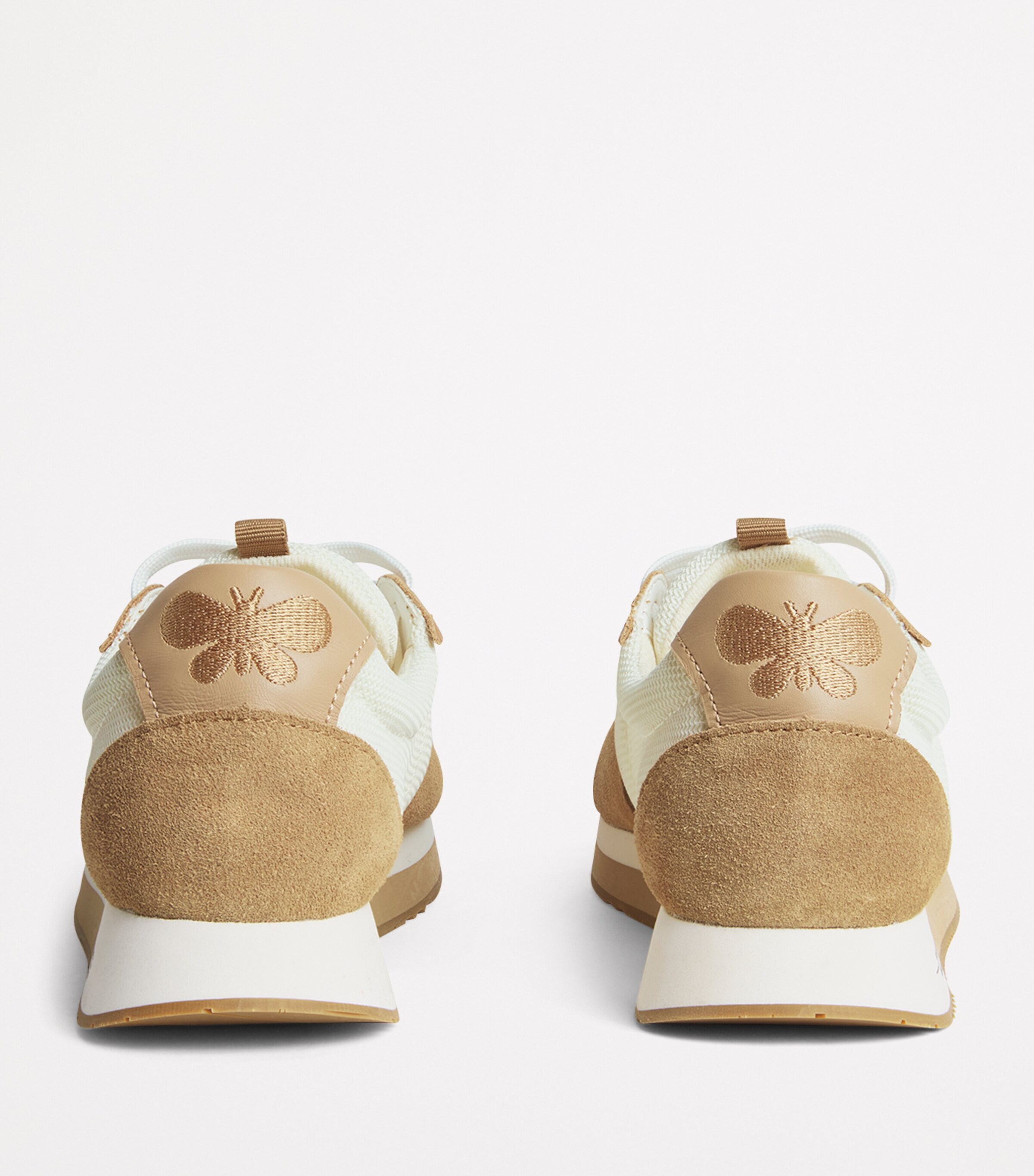 Weekend Max Mara Leather-Trim Sneakers Camel Image 4