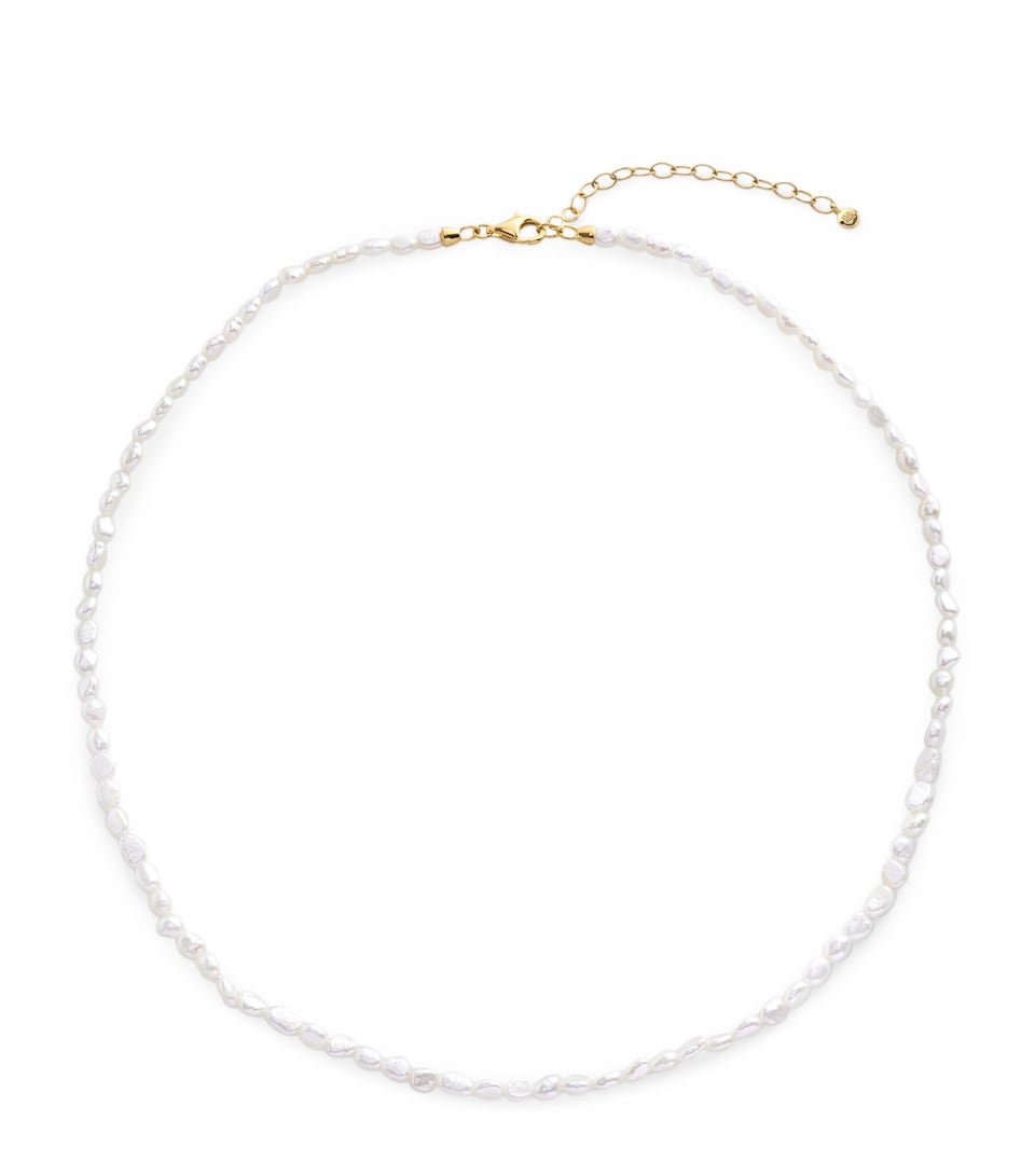 Monica Vinader Gold Vermeil and Pearl Capri Necklace Gold Vermeil
