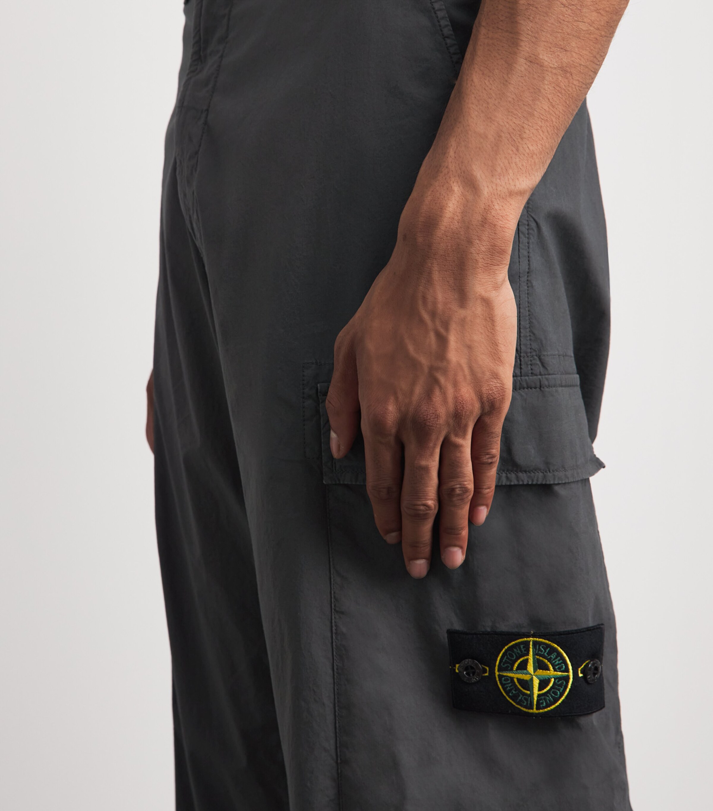 Stone Island Mens Stretch Cotton Cargo Trousers Image 3