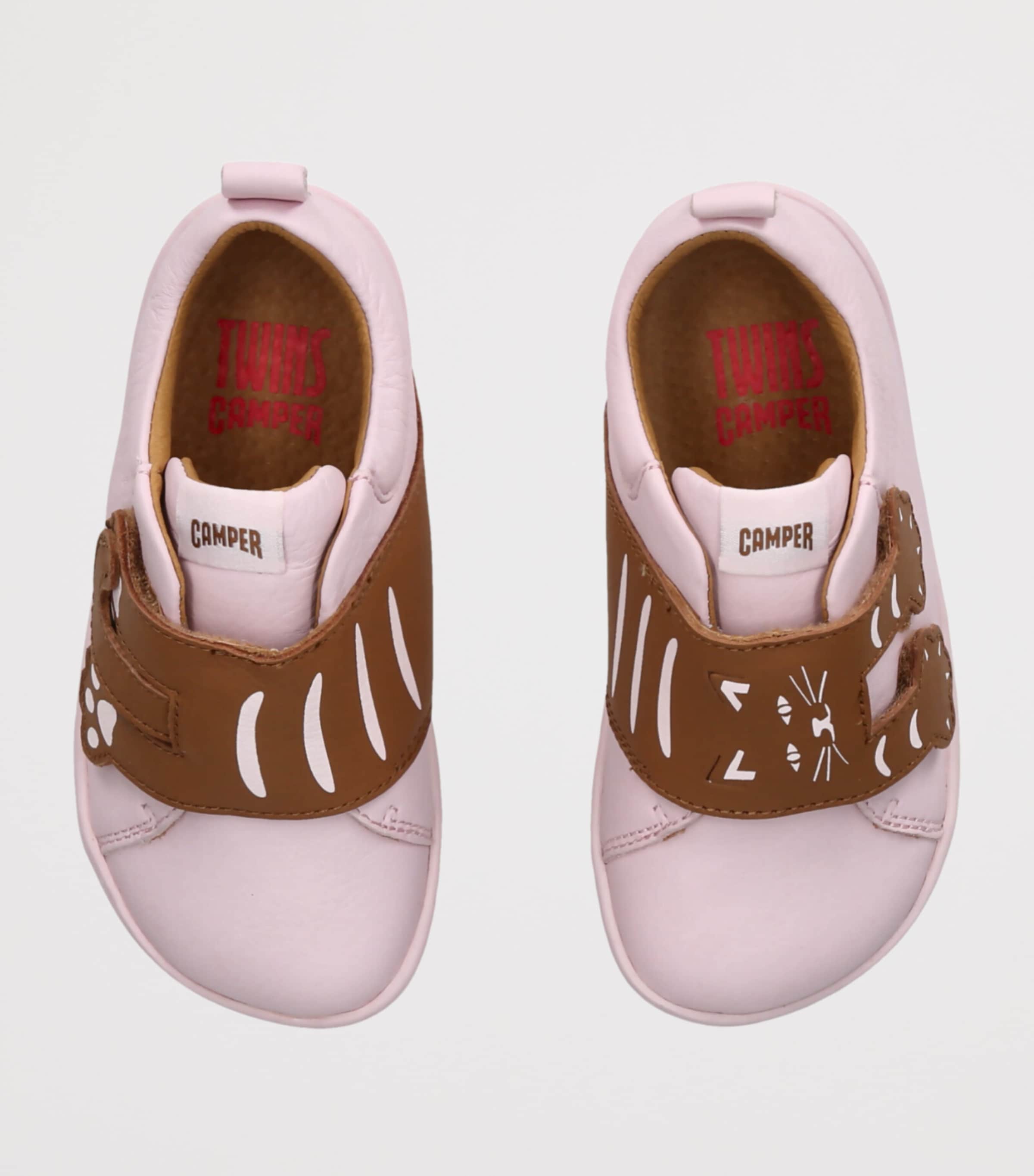 Camper Leather Cat-Detail Sneakers Pink Comb Image 3